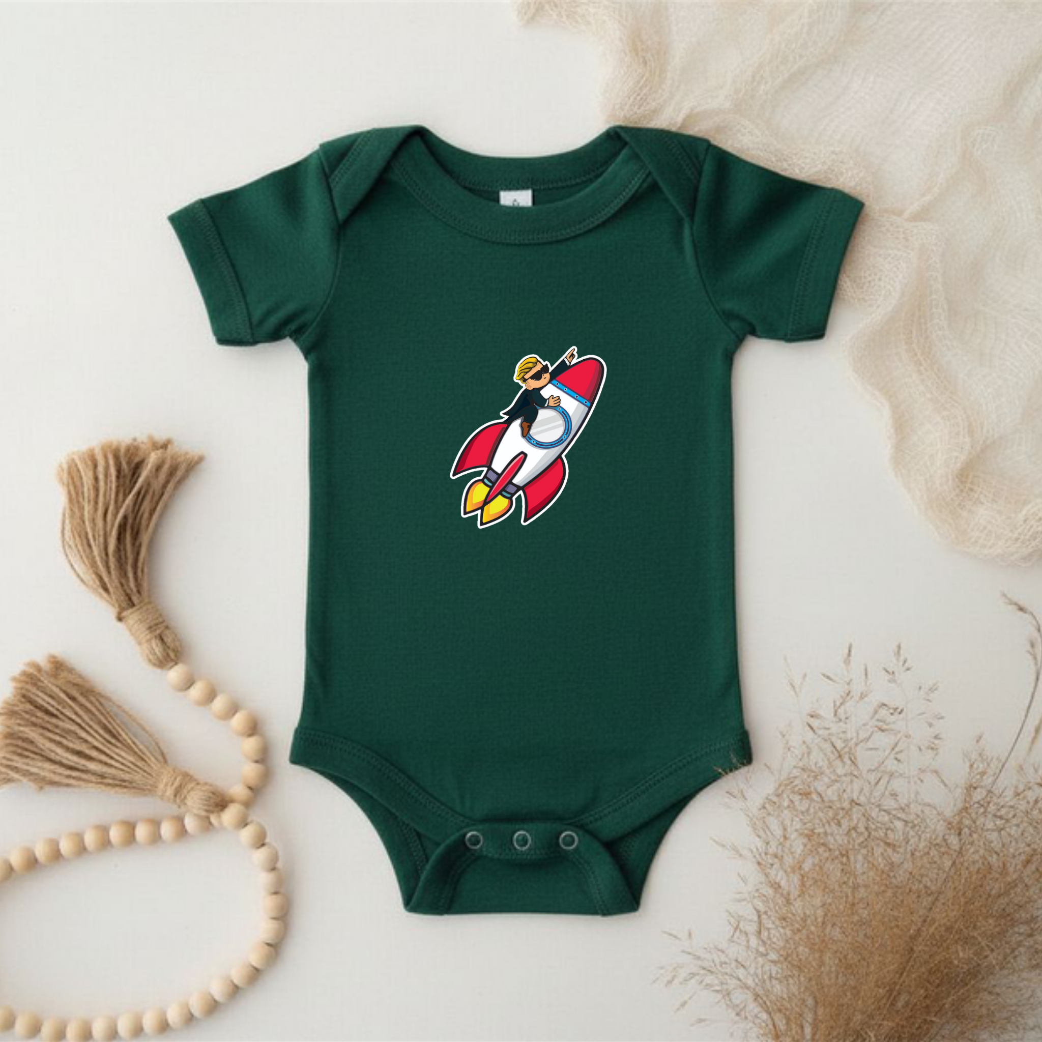 Wallstreet Bets To the Moon Rocket Boy.png Onesie