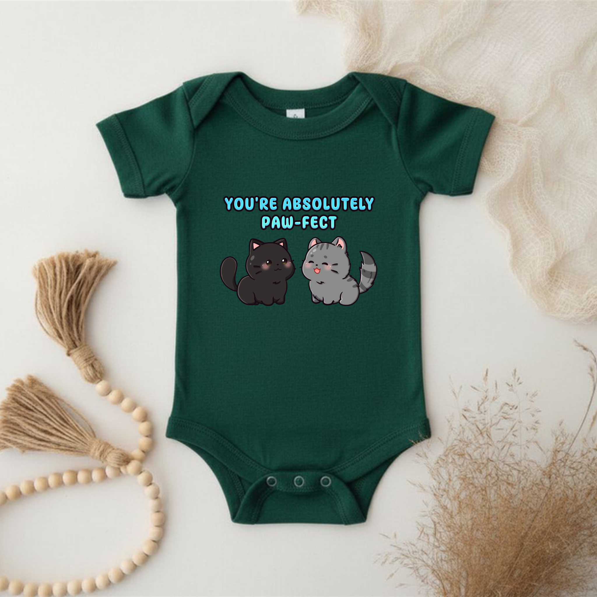 You're Absolutely Paw-Fect Cat Couple Onesie