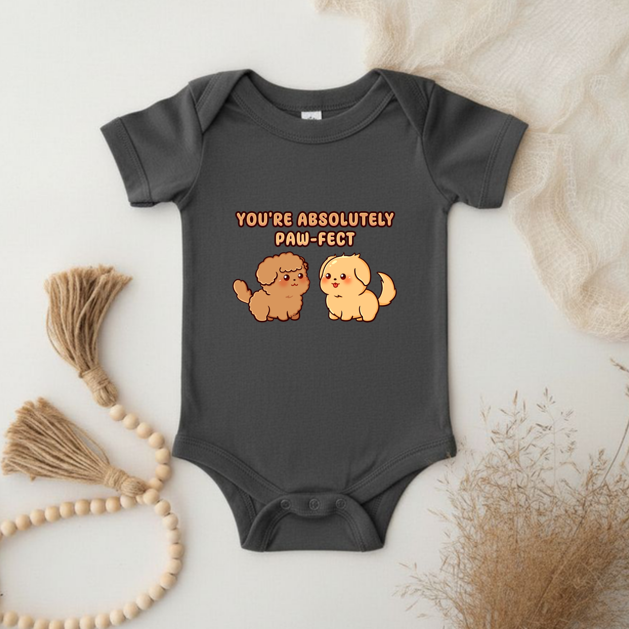 You're Absolutely Paw-Fect Dog Couple - Poodle & Golden Retriever Onesie