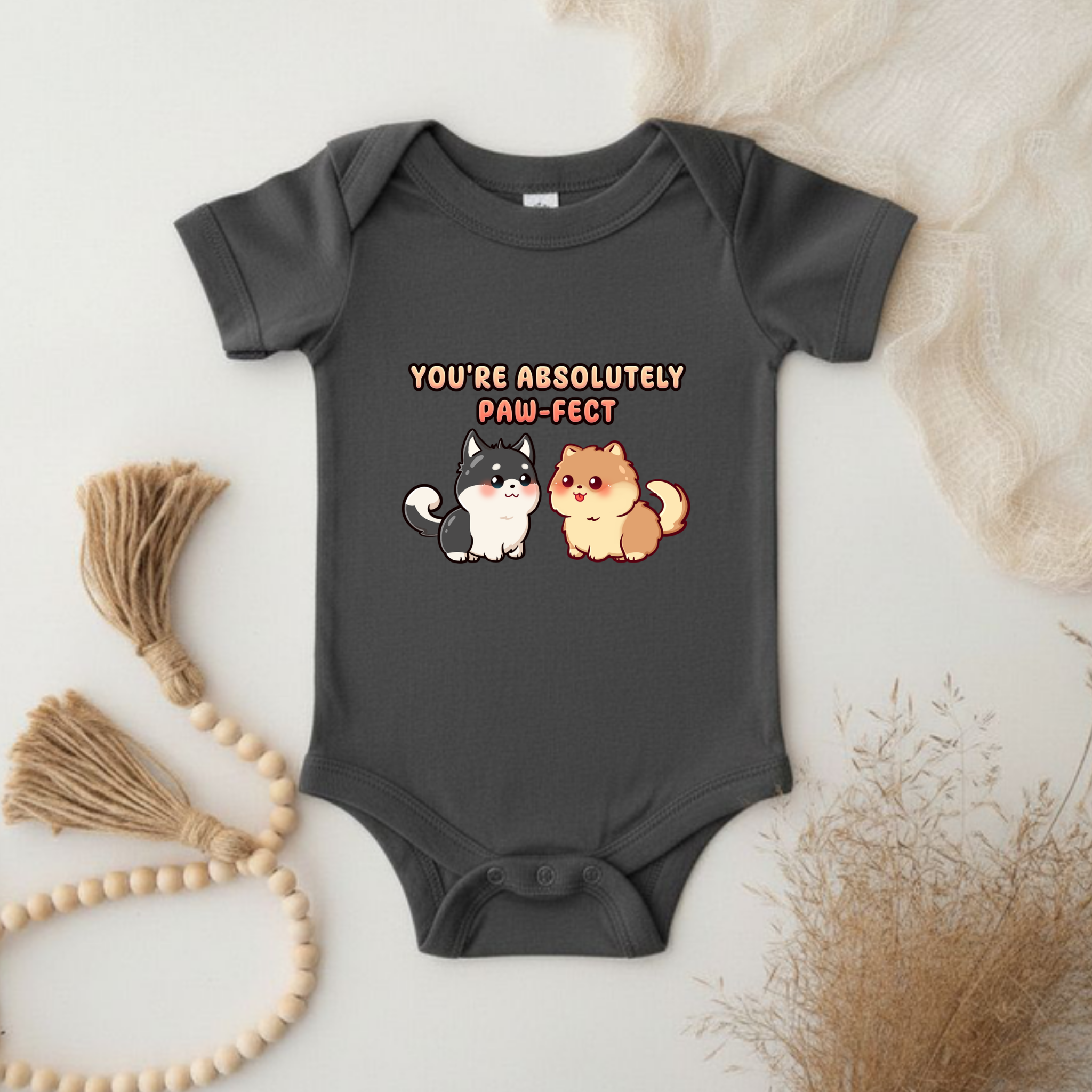 You're Absolutely Paw-fect Dog Couple - Husky & Pomeranian Onesie