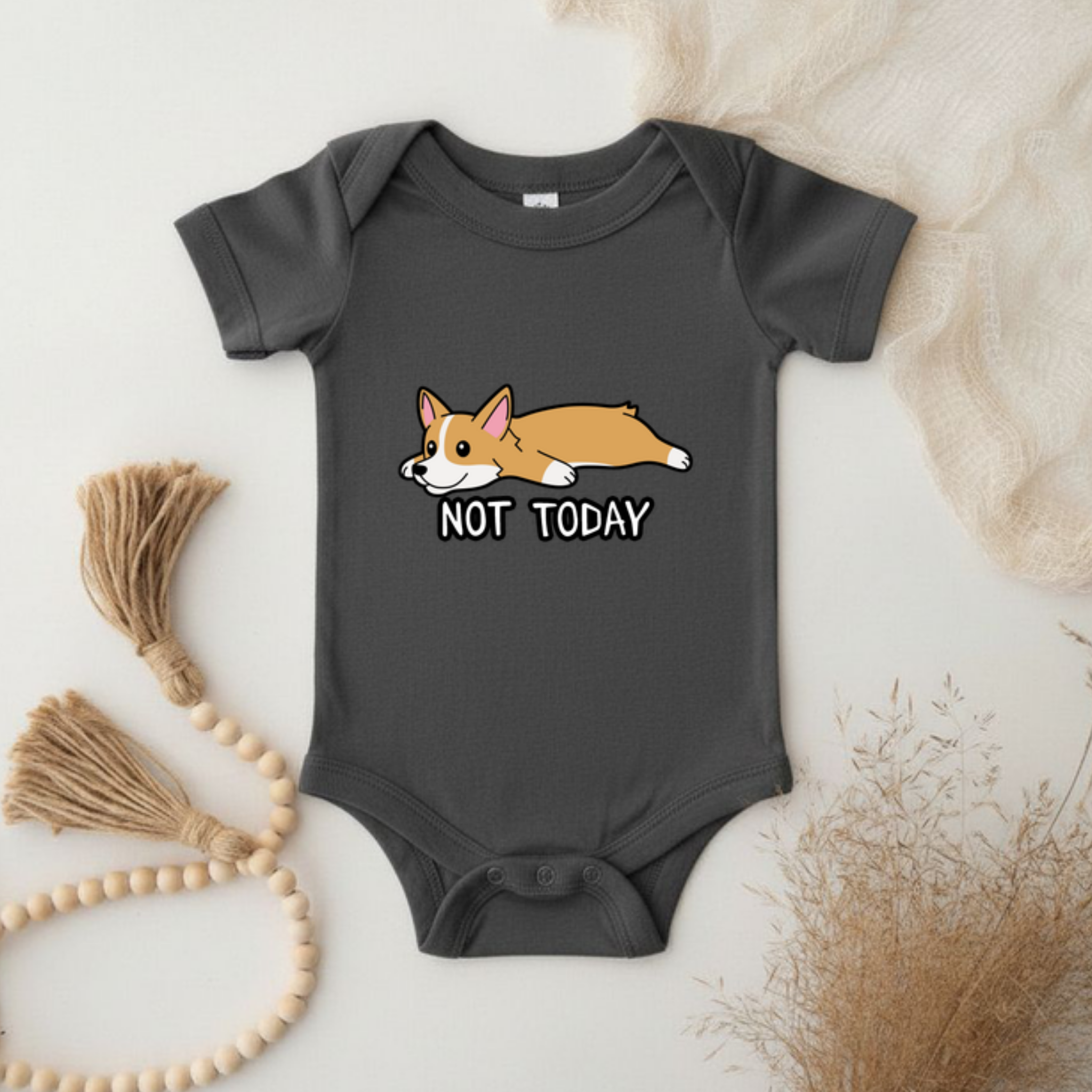 Not Today Resting Corgi Onesie