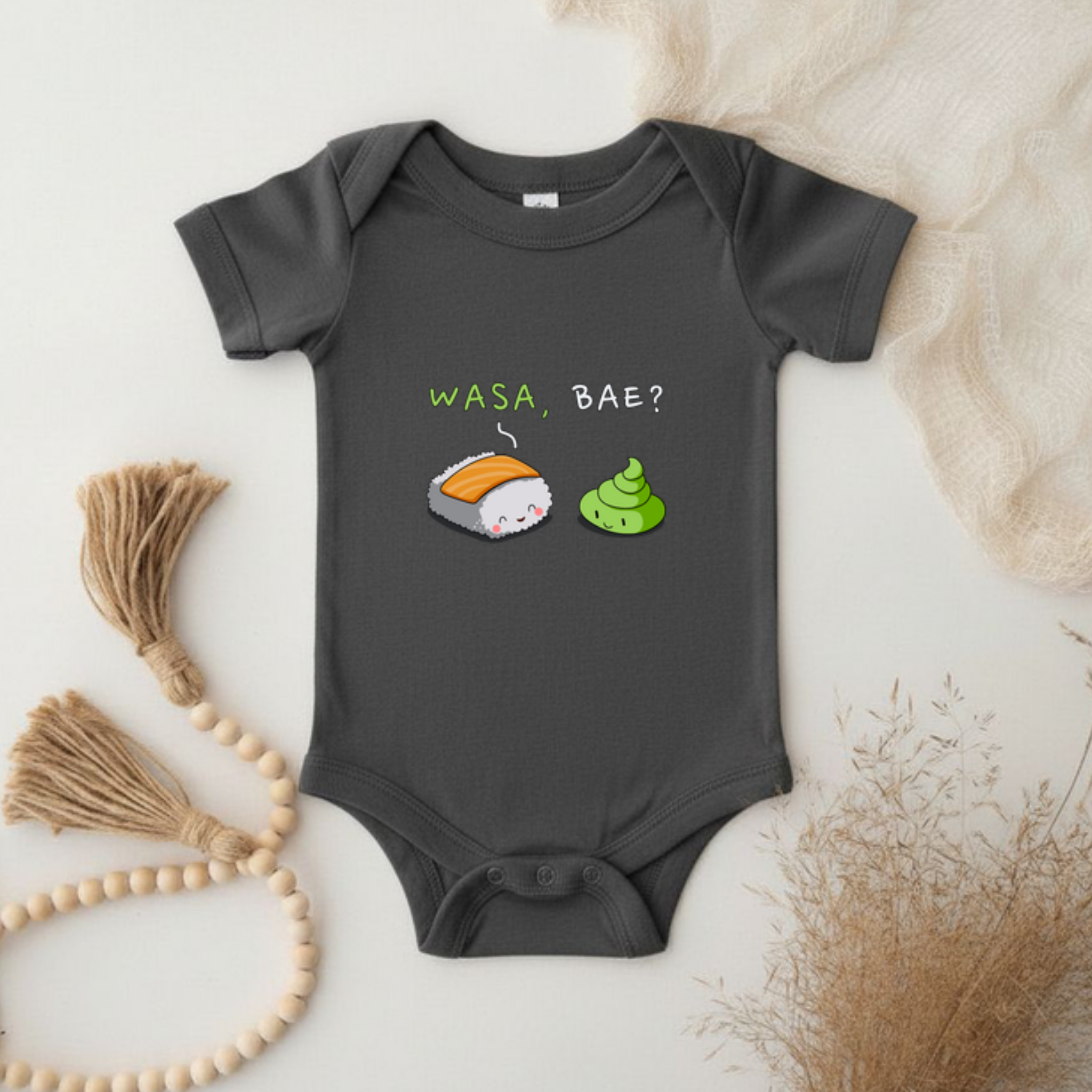 Wasa, Bae? Sushi and Wasabi Couple Onesie