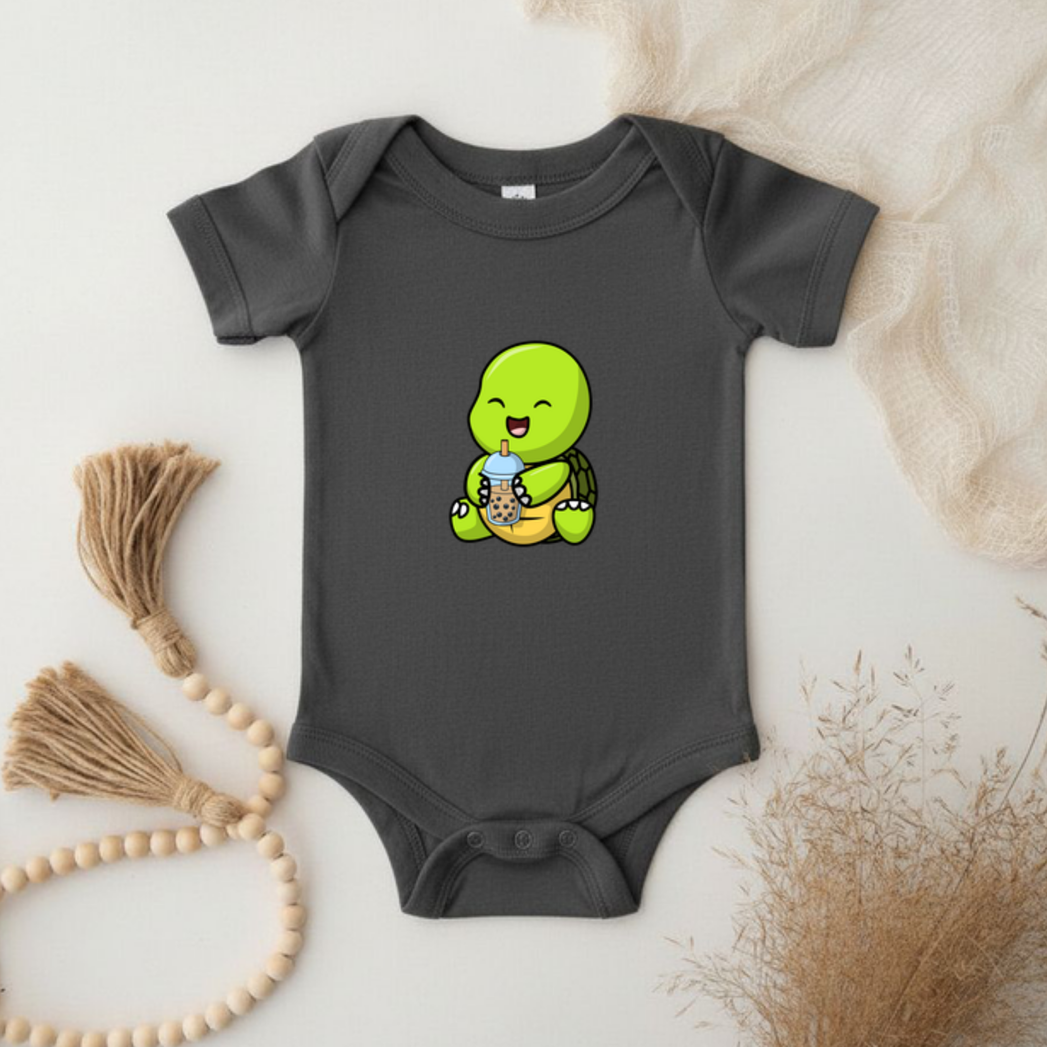 Baby Turtle with Boba Onesie