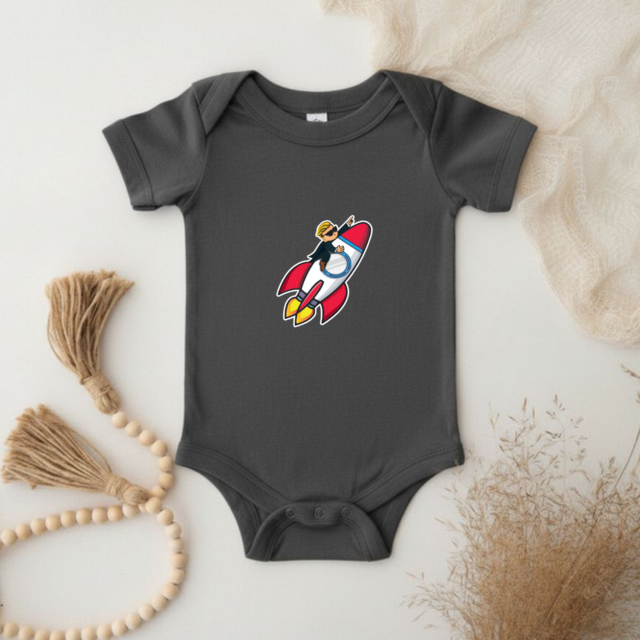 Wallstreet Bets To the Moon Rocket Boy.png Onesie