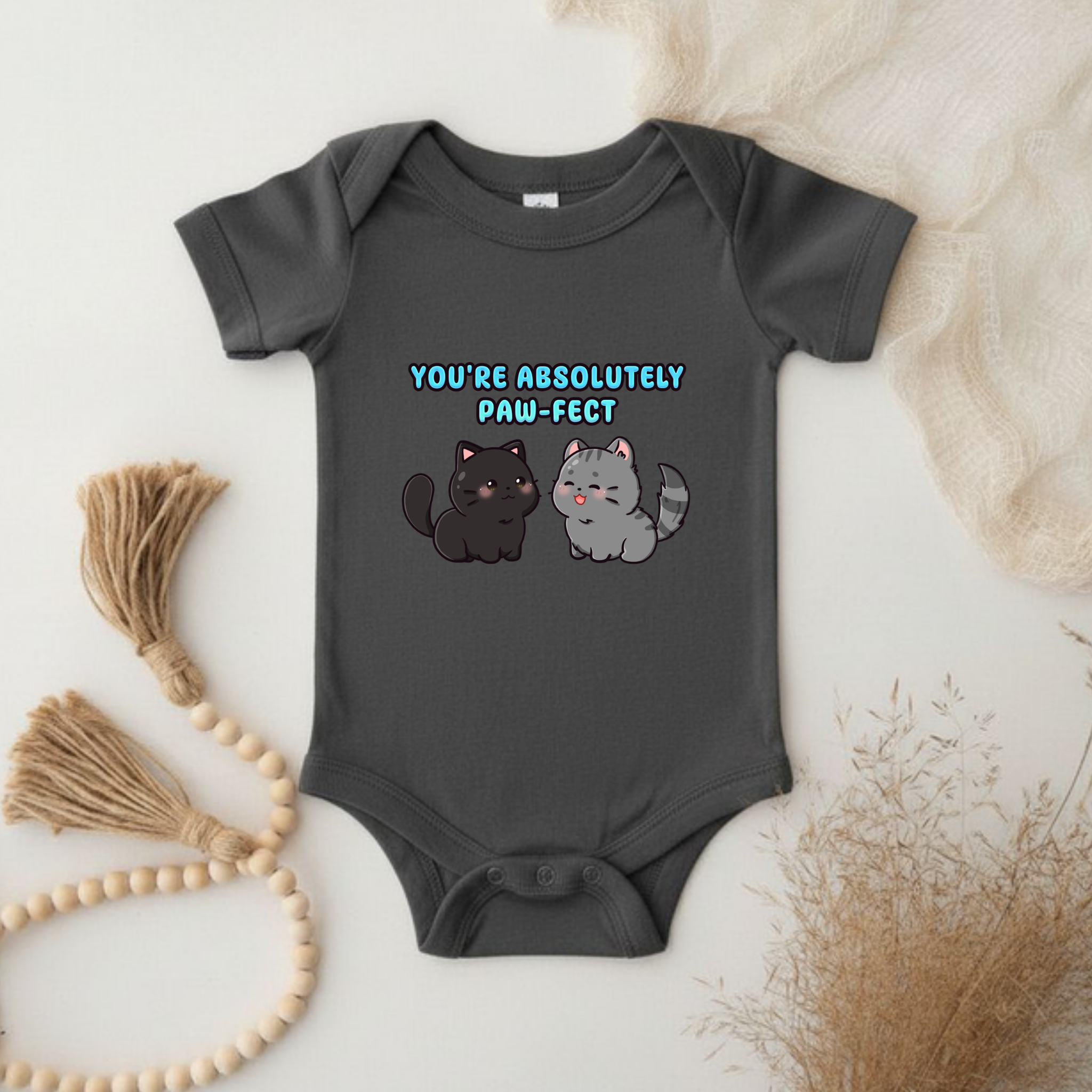 You're Absolutely Paw-Fect Cat Couple Onesie