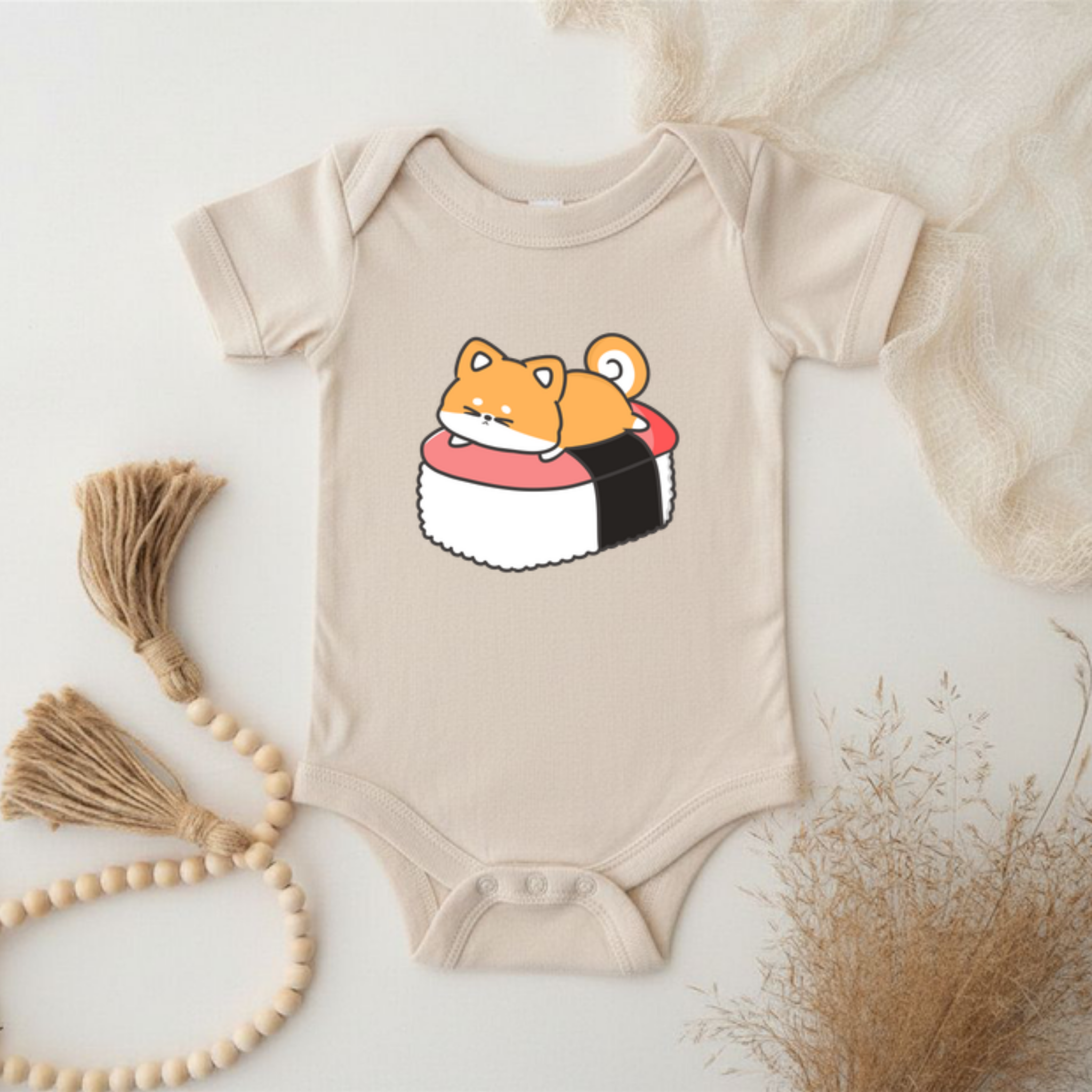 Puppy on Sushi Bed Onesie