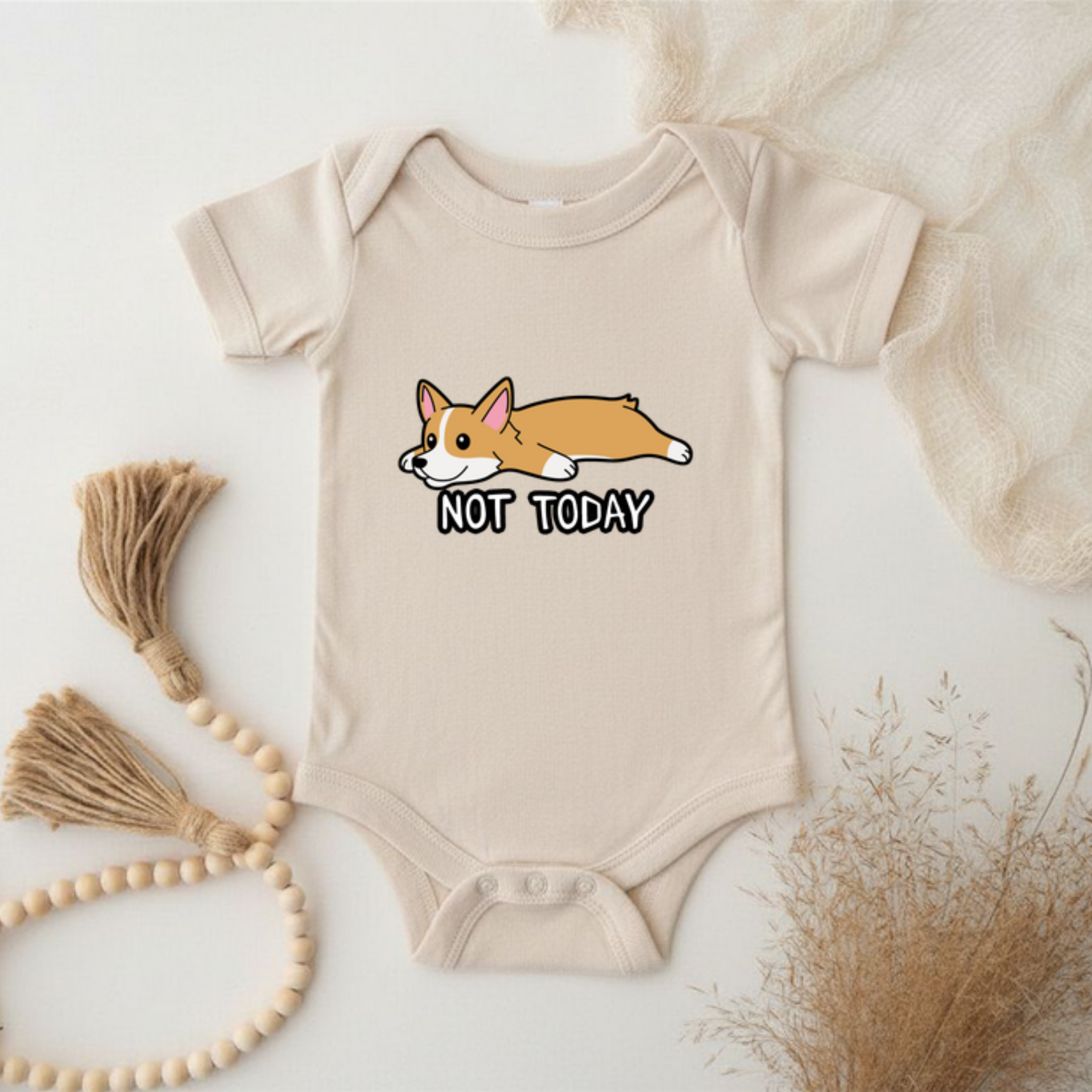 Not Today Resting Corgi Onesie