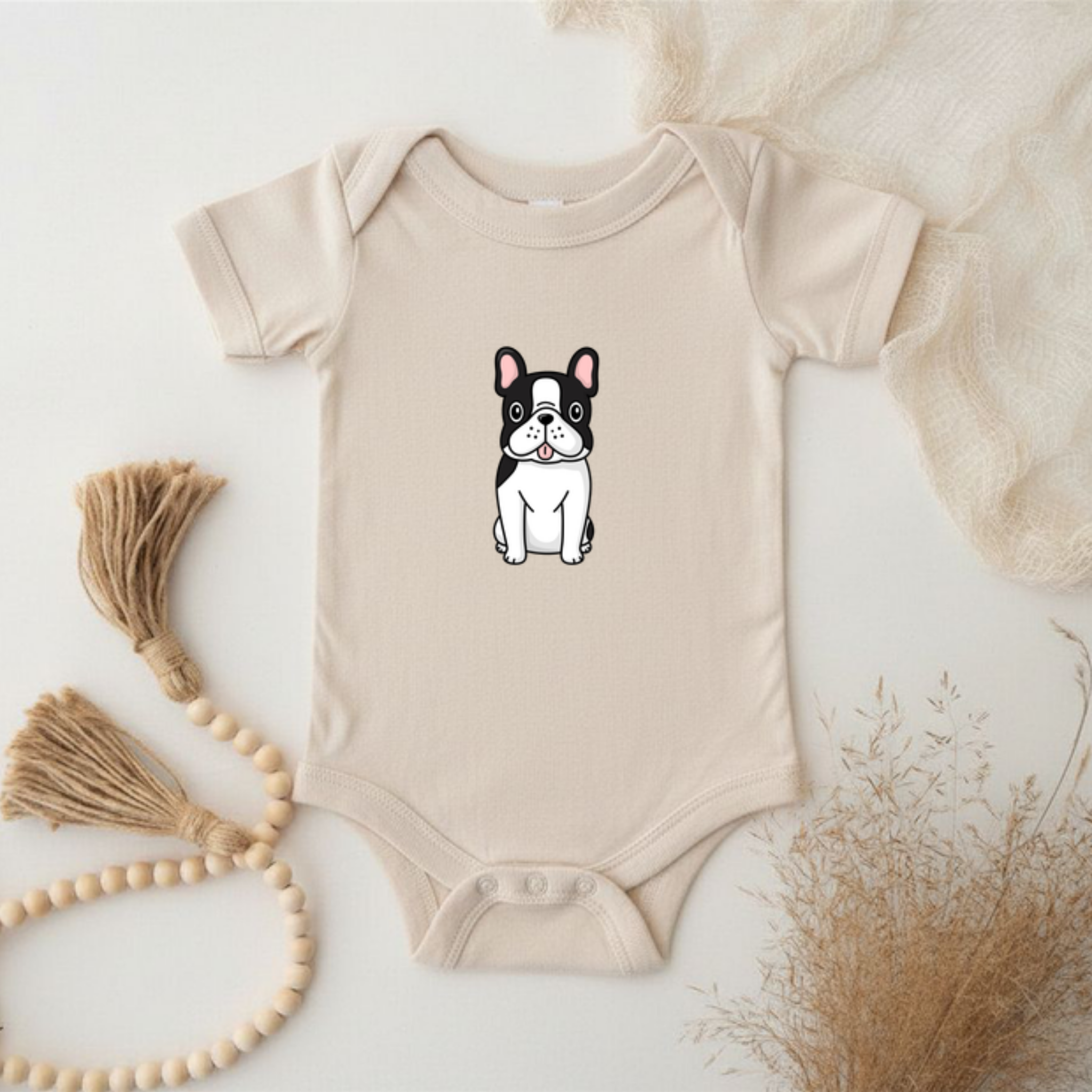 Black and White French Bulldog Onesie