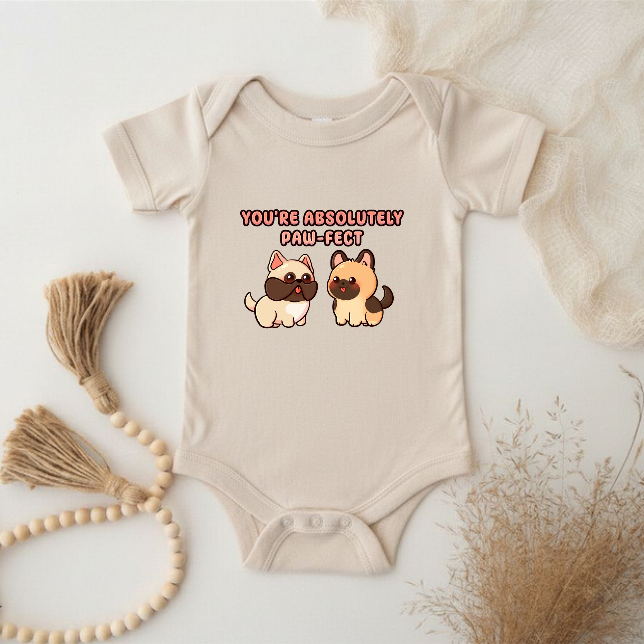 You're Absolutely Paw-fect Dog Couple - French Bulldog & German Shephard Onesie
