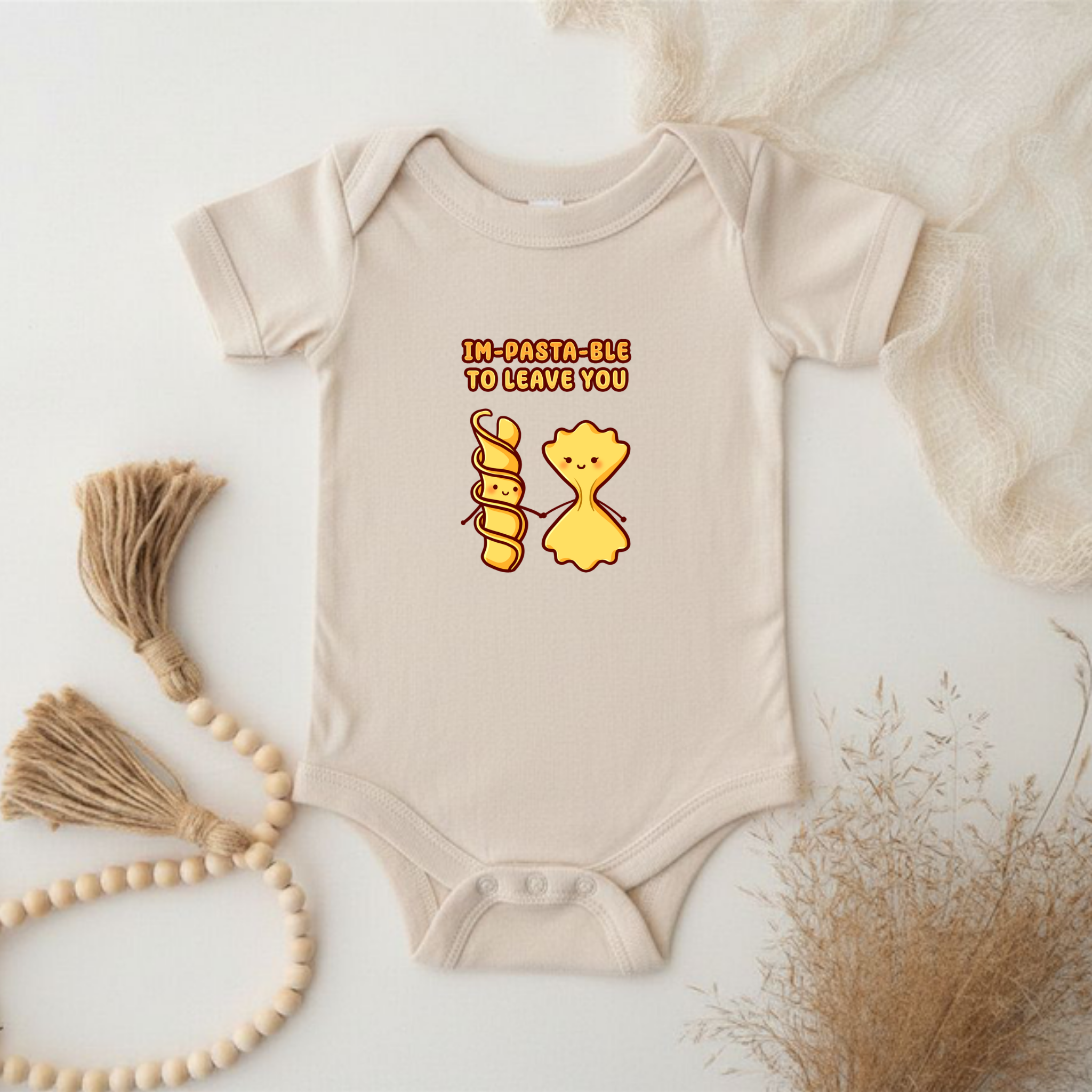 Im-Pasta-Ble to to Leave You Pasta Couple Onesie