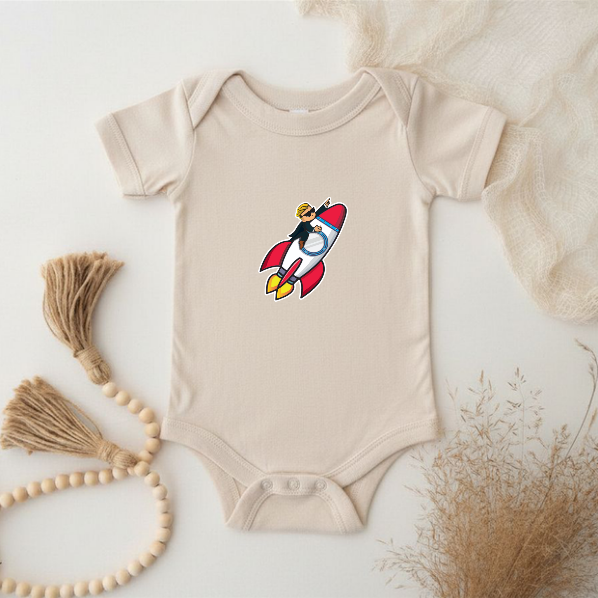 Wallstreet Bets To the Moon Rocket Boy.png Onesie