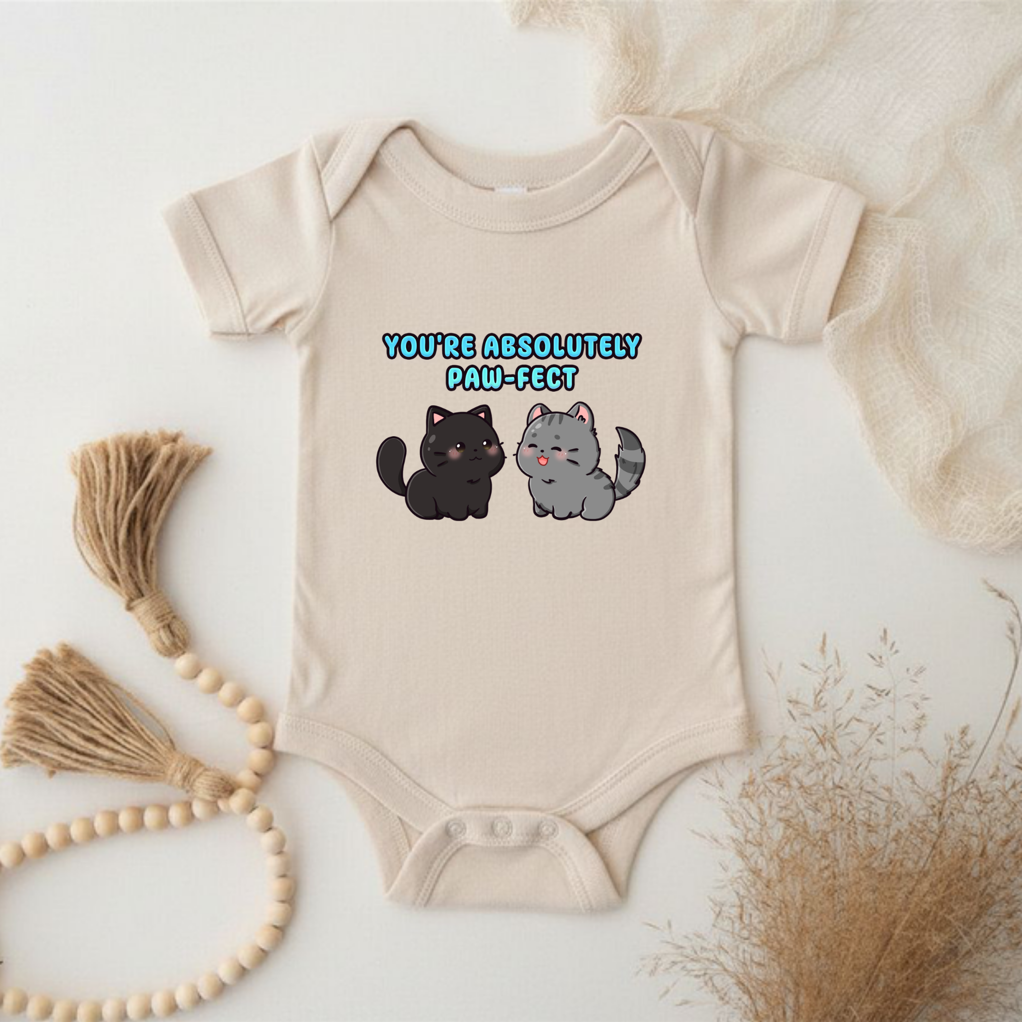 You're Absolutely Paw-Fect Cat Couple Onesie