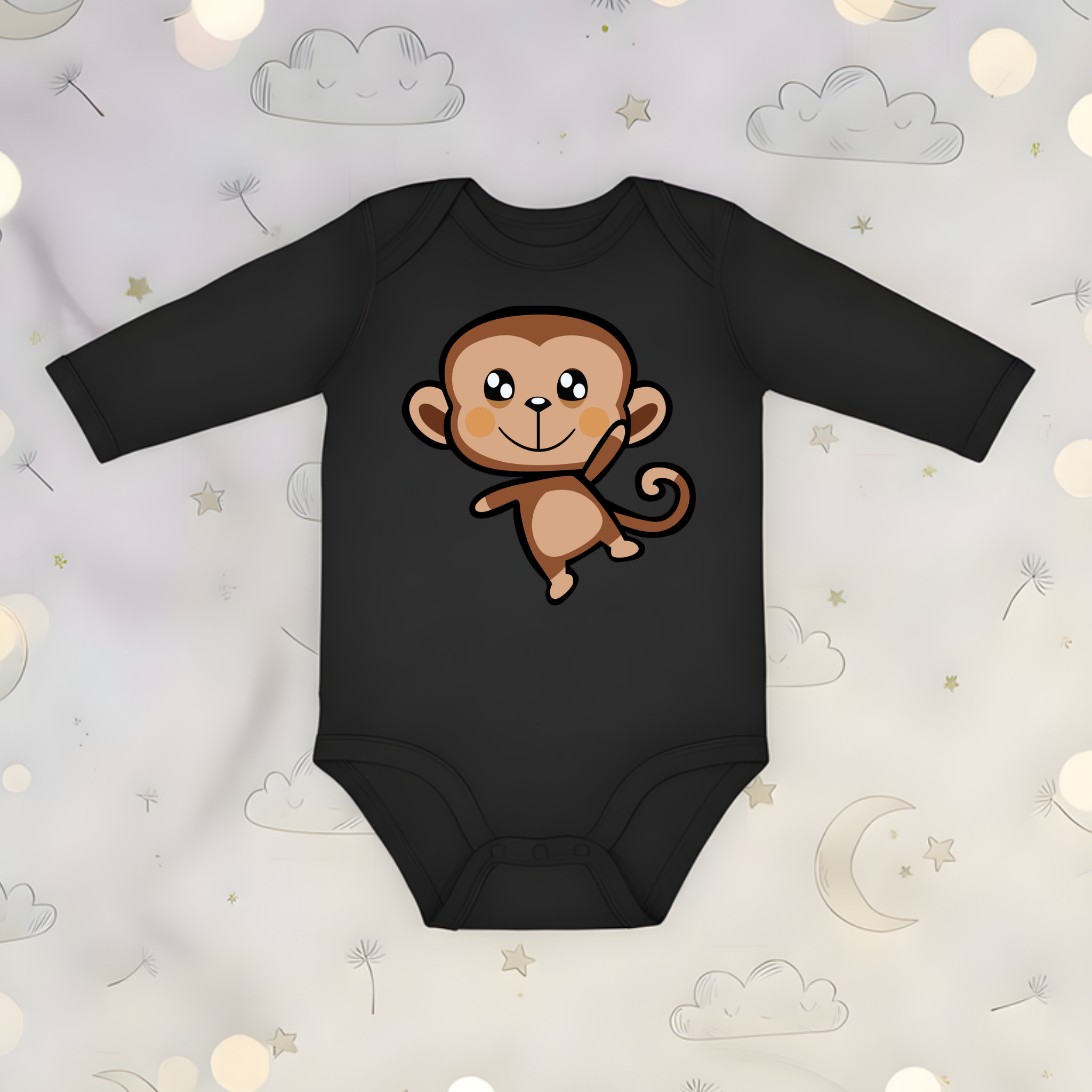 Dancing Monkey Long Sleeve Onesie