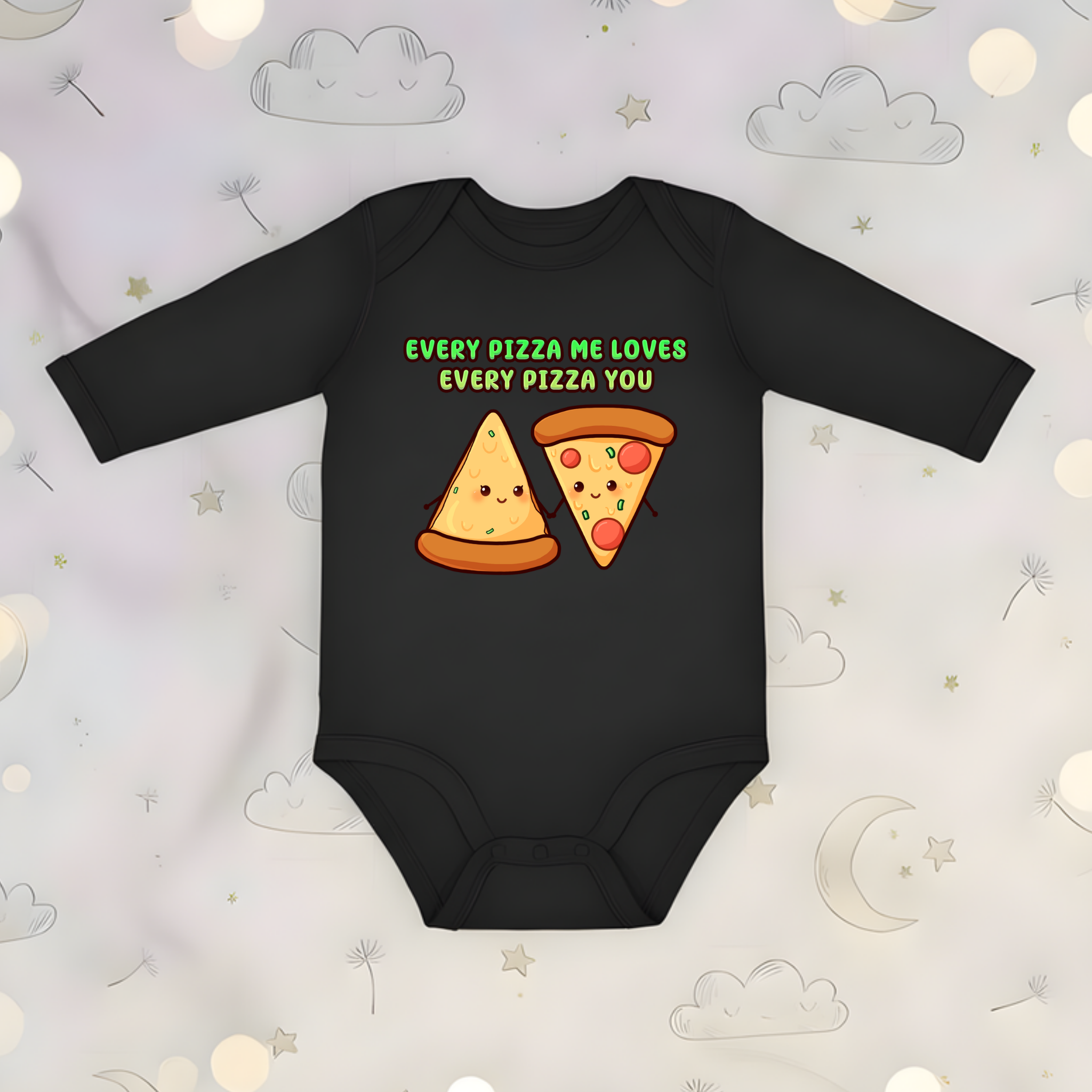 Every Pizza Me Loves Every Pizza You Pizza Couple Long Sleeve Onesie