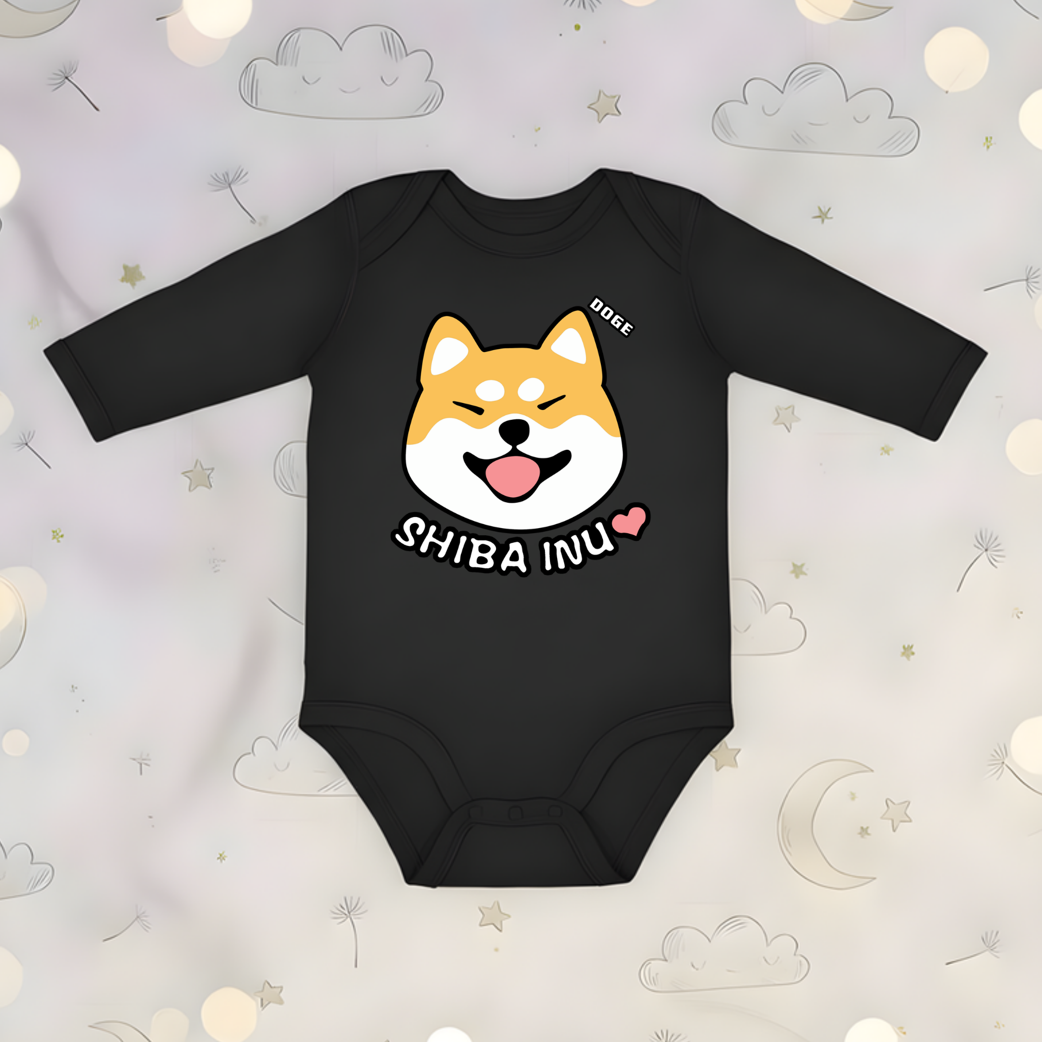 Doge Shiba Inu Face Long Sleeve Onesie