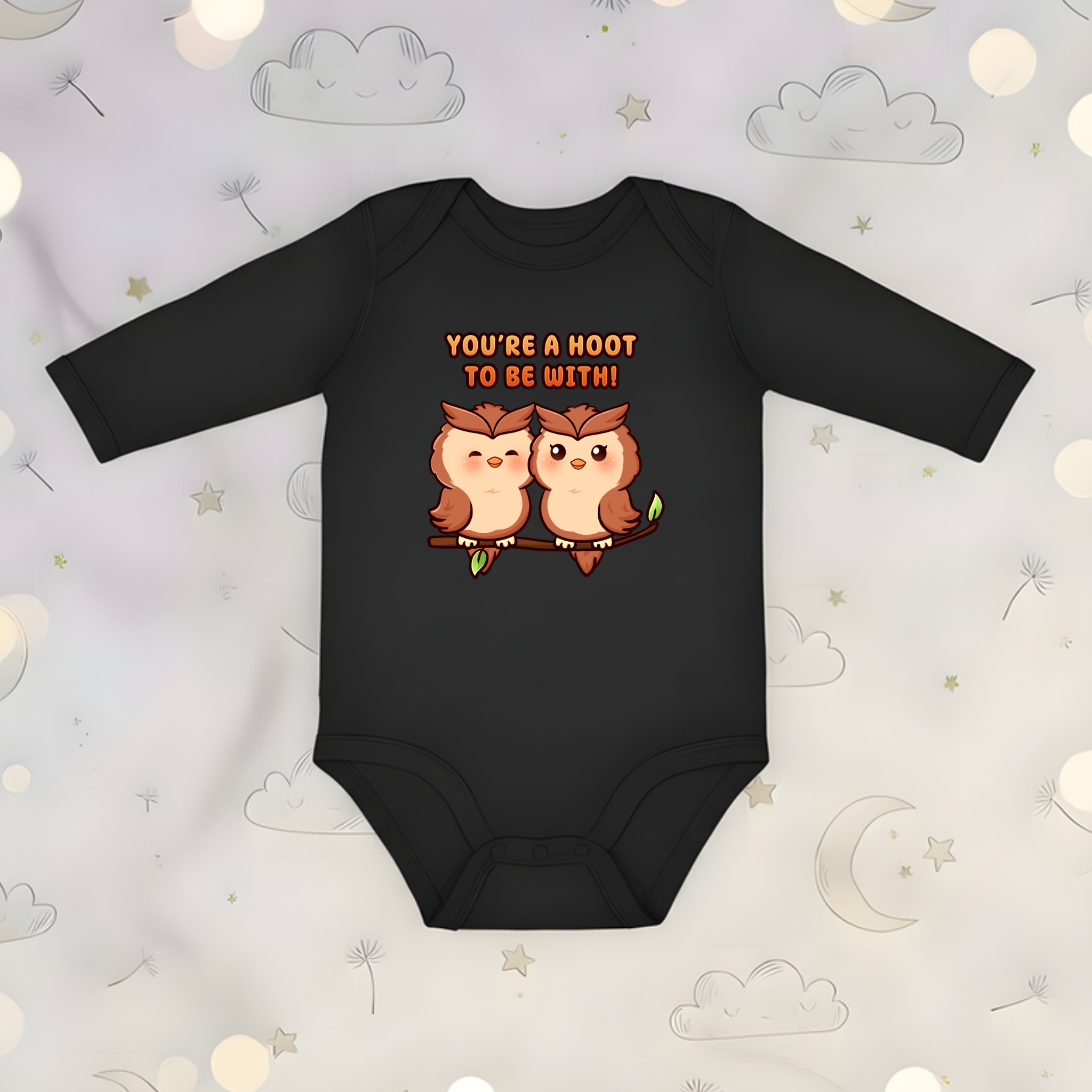 You're a Hoot to Be With Owl Couple Long Sleeve Onesie