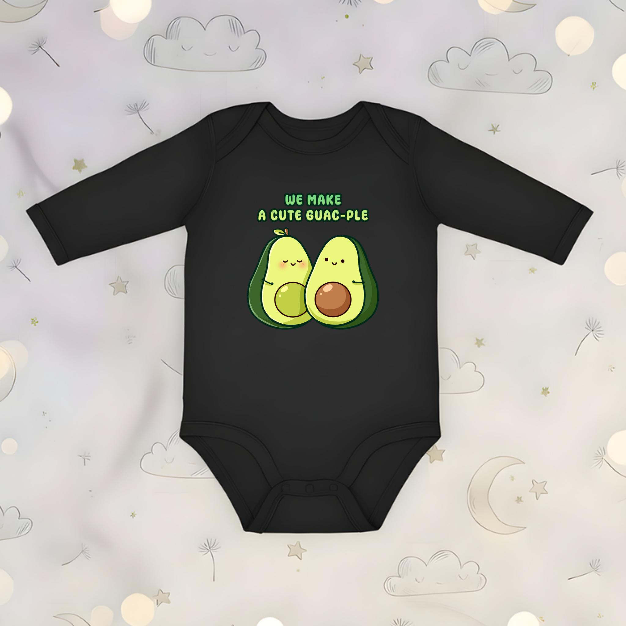 We Make a Cute Guac-ple Avocado Couple Long Sleeve Onesie