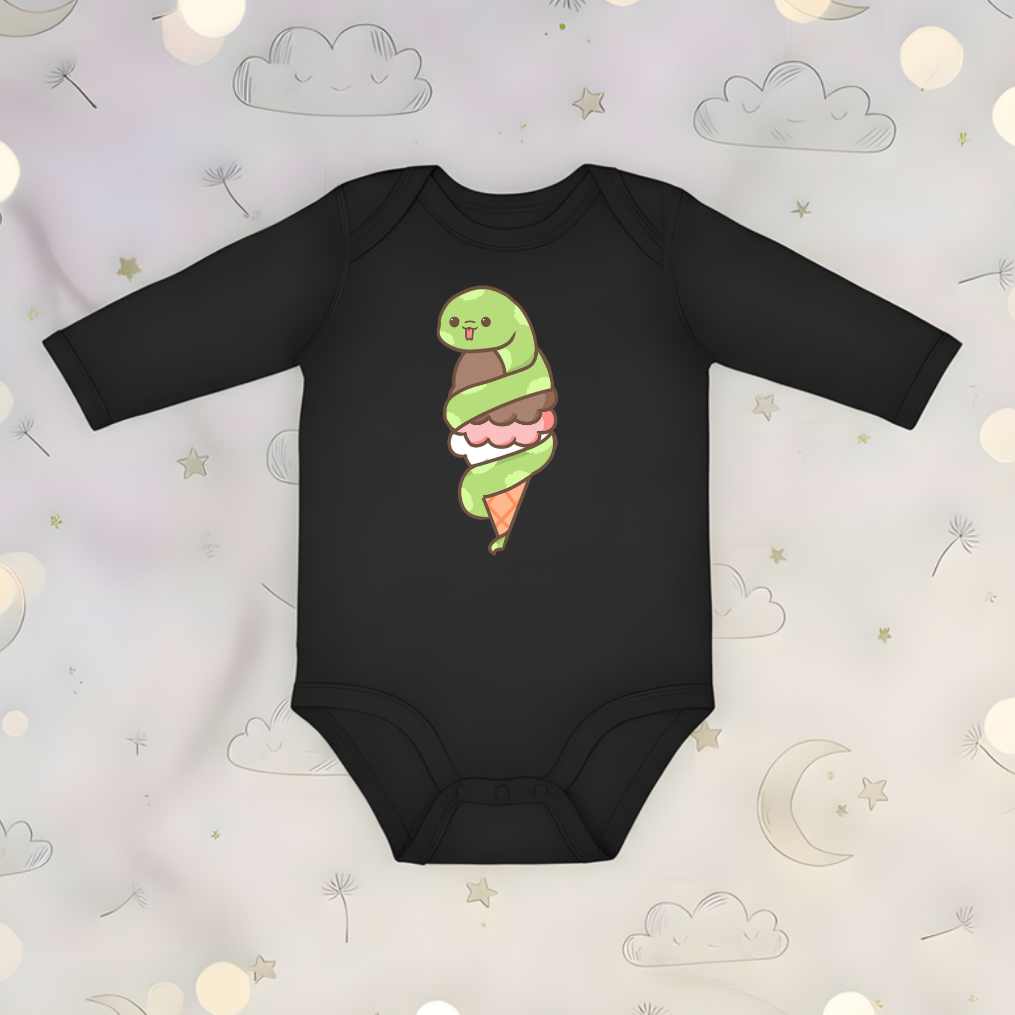 Ice Cream Snake Long Sleeve Onesie