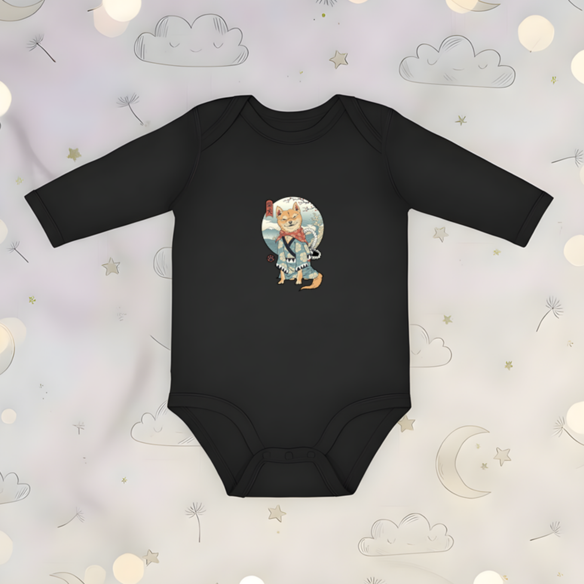 Japanese Samurai Shiba Inu Long Sleeve Onesie
