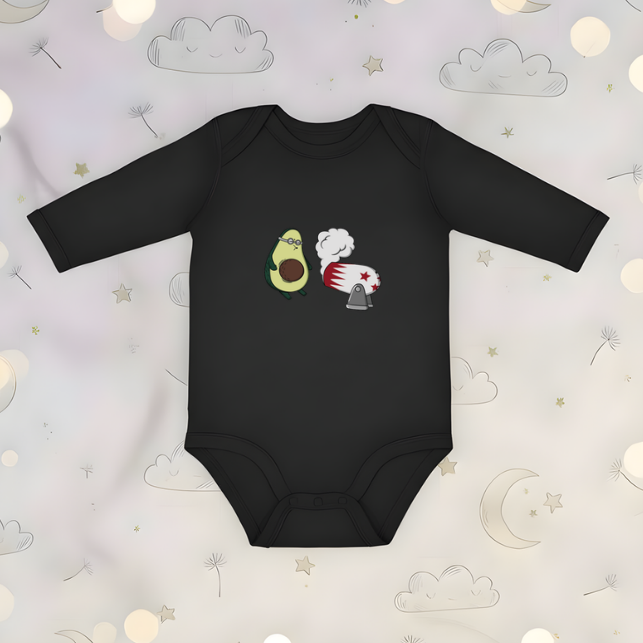 Avocado Stuntman Long Sleeve Onesie