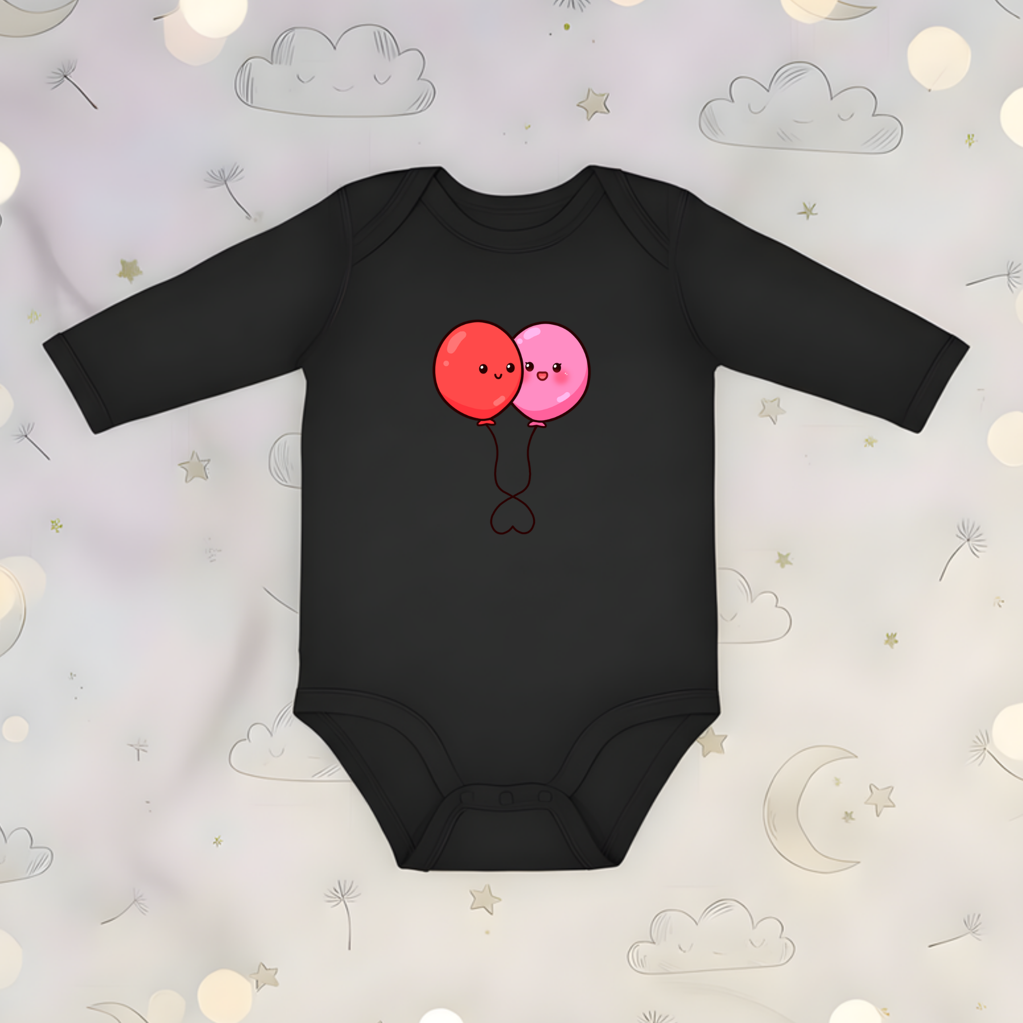 Balloon Couple Long Sleeve Onesie
