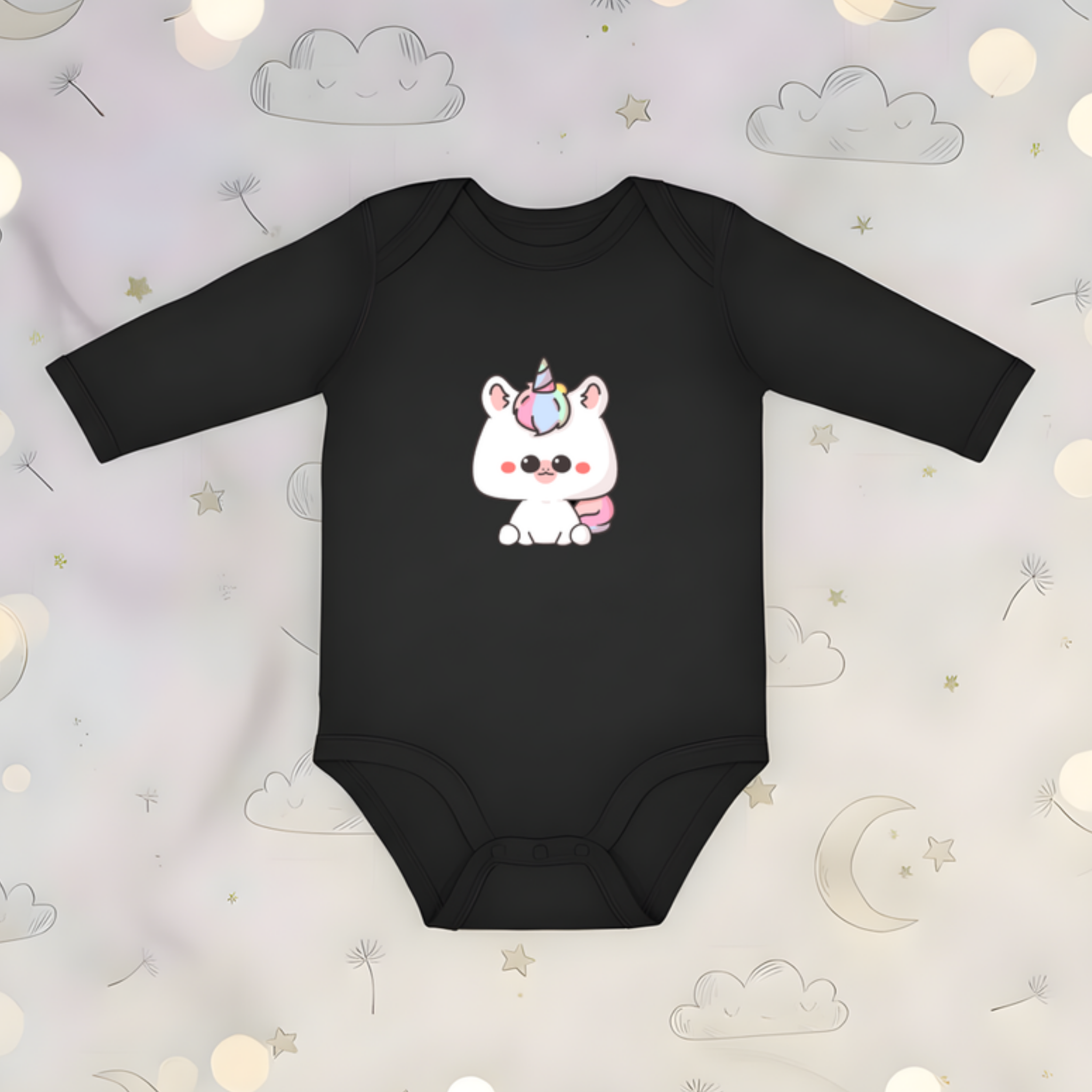 Rainbow Baby Unicorn Long Sleeve Onesie