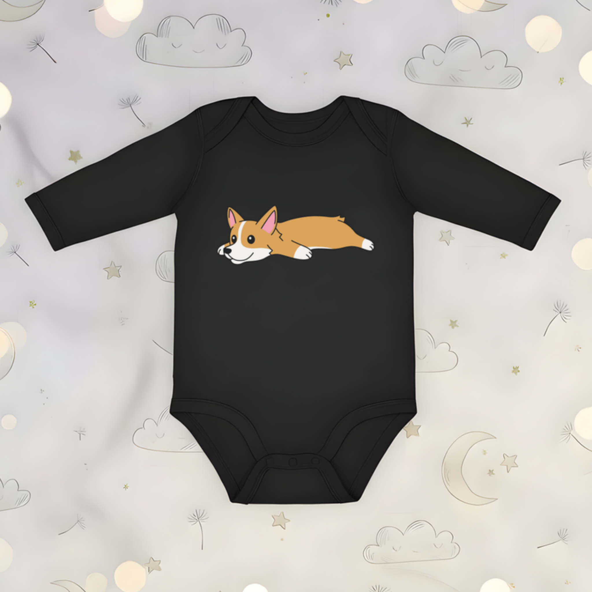 Tired Dog Long Sleeve Onesie
