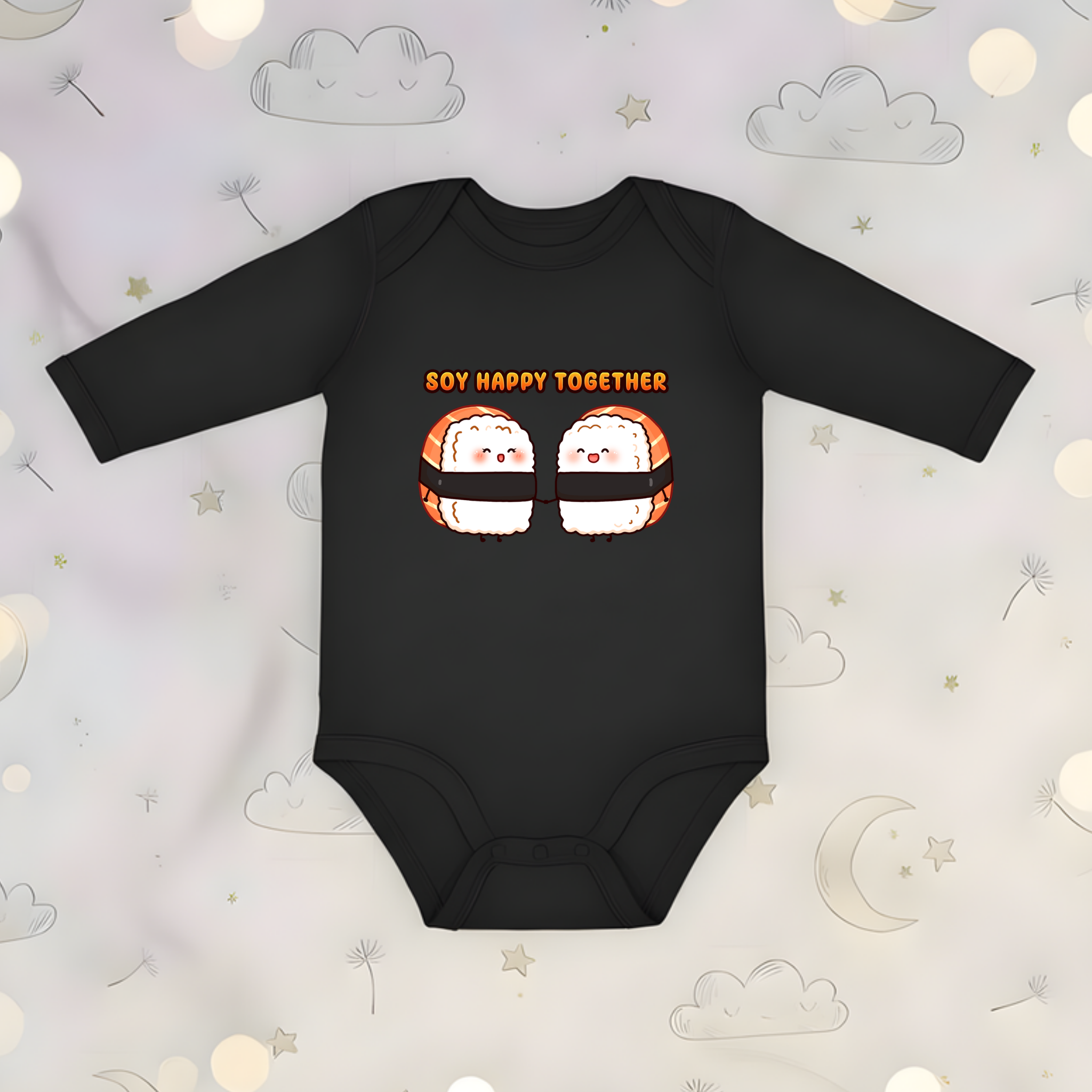 Soy Happy Together Sushi Couple Long Sleeve Onesie