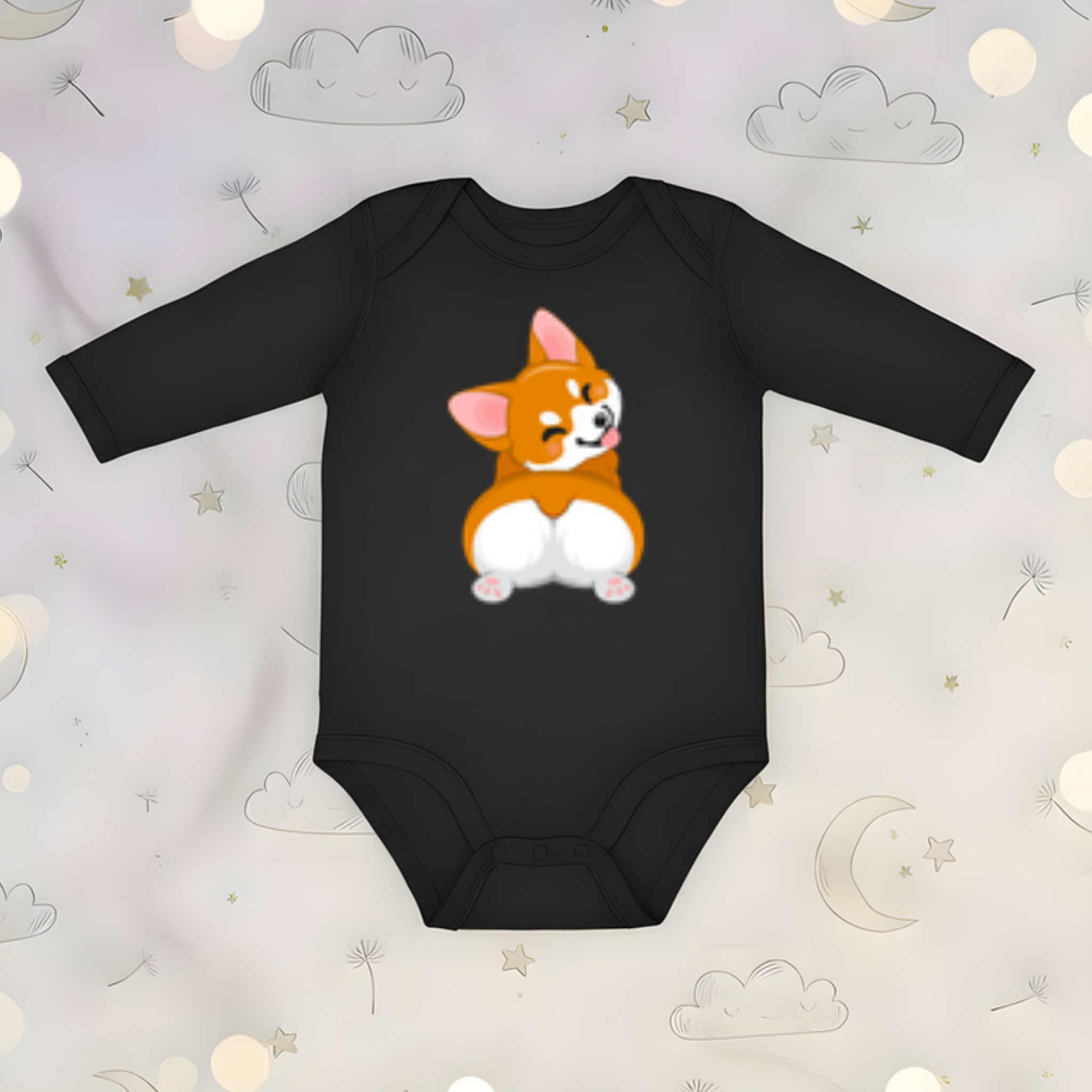 Puppy Butt Long Sleeve Onesie