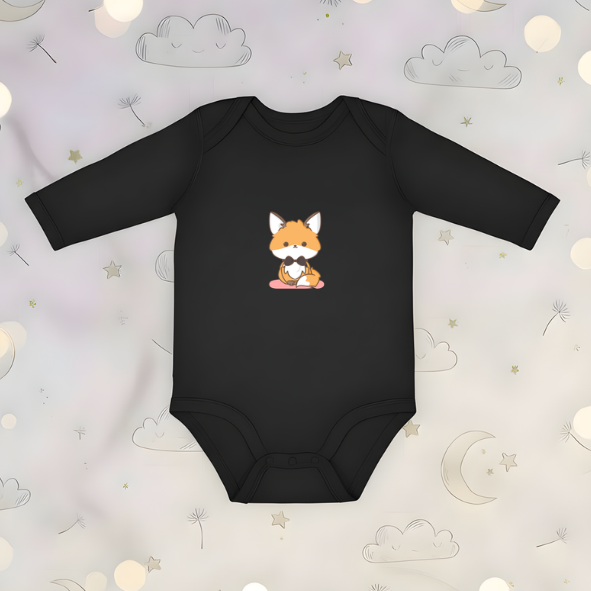 Bowtie Fox Long Sleeve Onesie