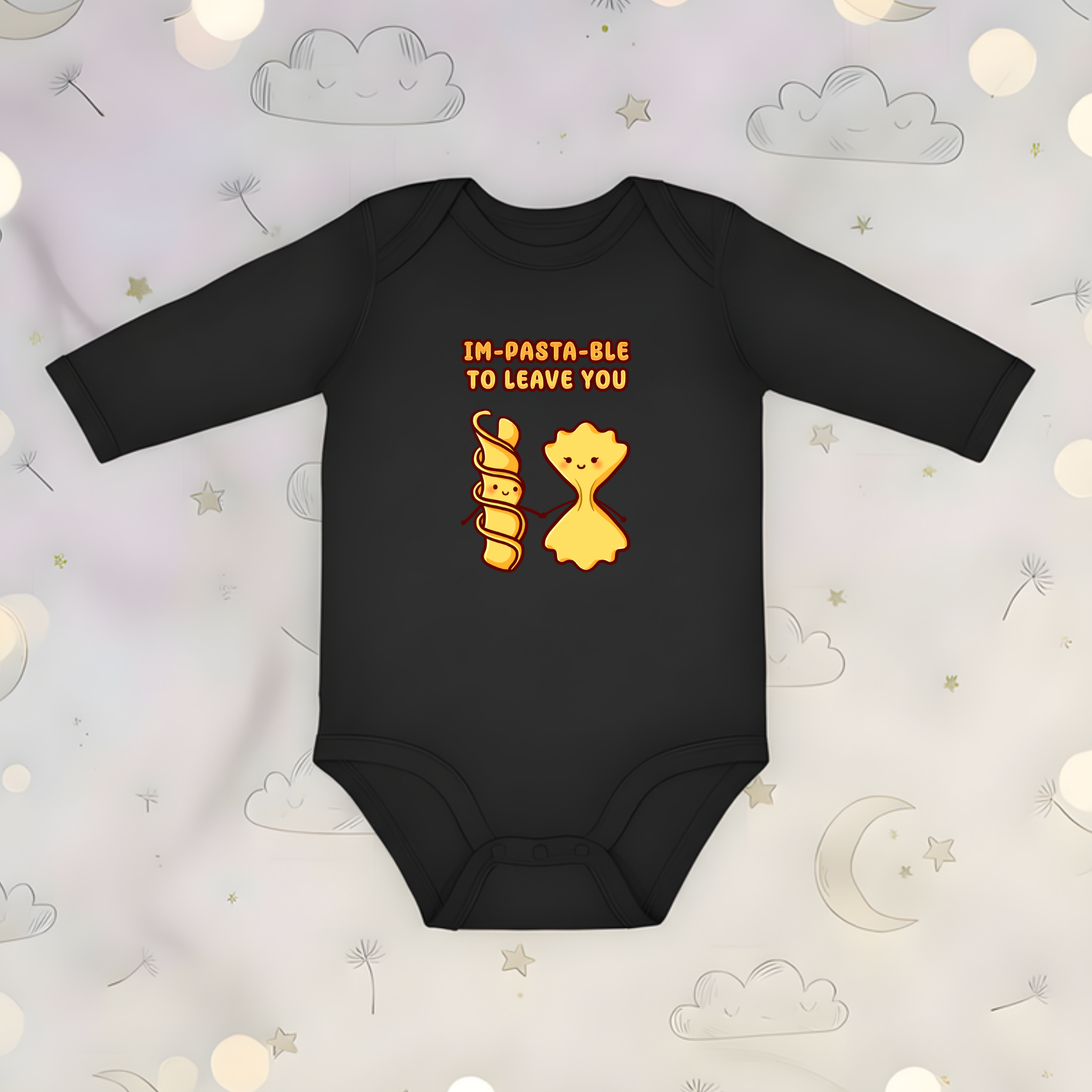 Im-Pasta-Ble to to Leave You Pasta Couple Long Sleeve Onesie