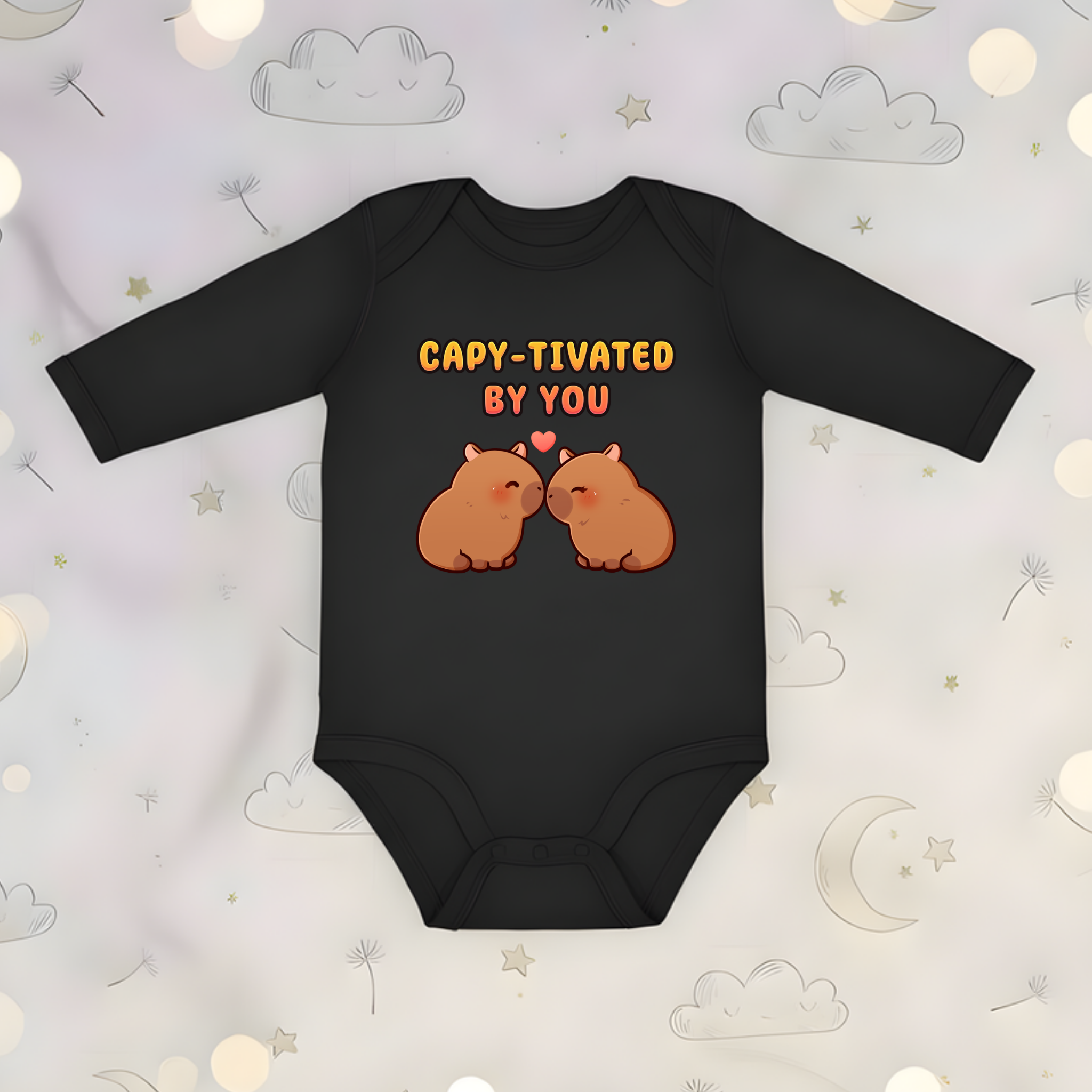 Capy-tivated by You Capybara Couple Long Sleeve Onesie