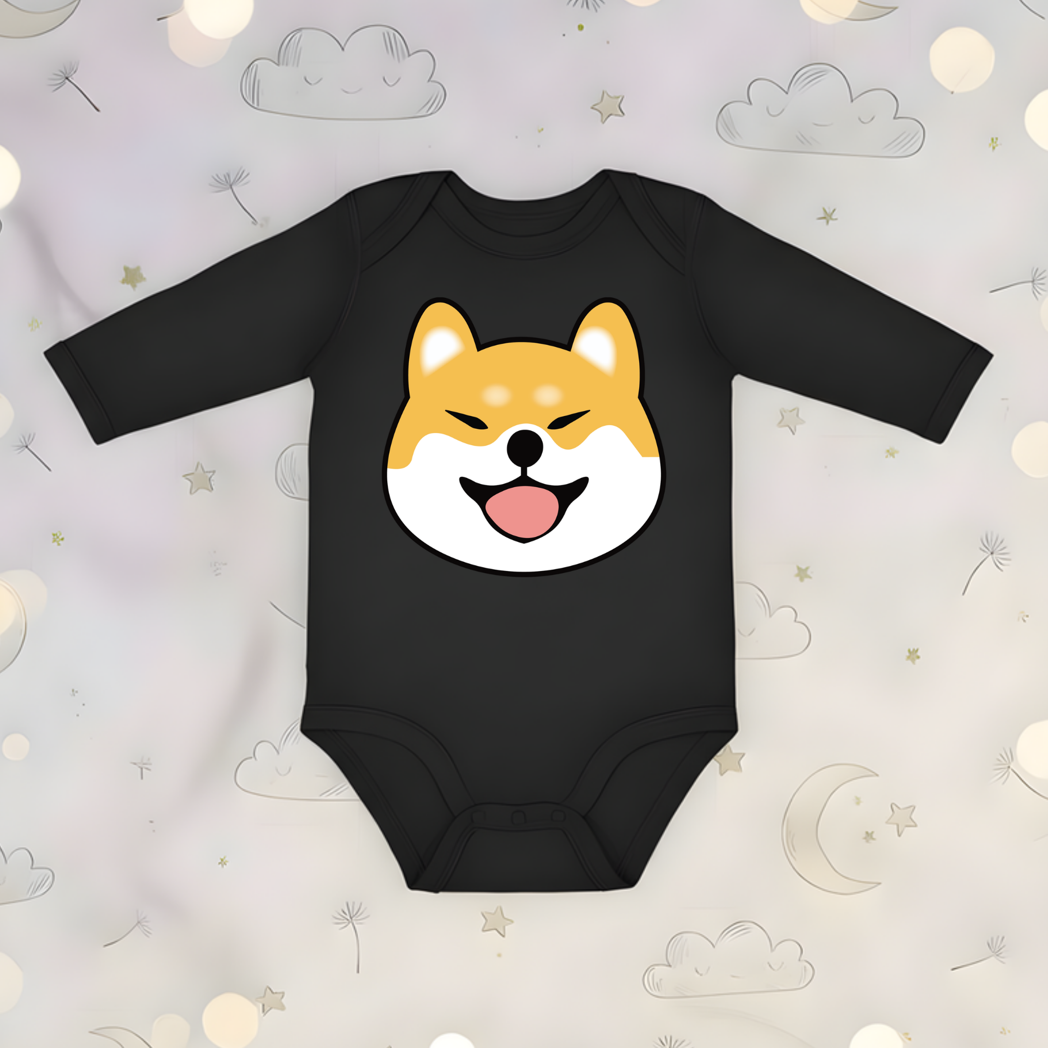 Shiba Inu Face Long Sleeve Onesie