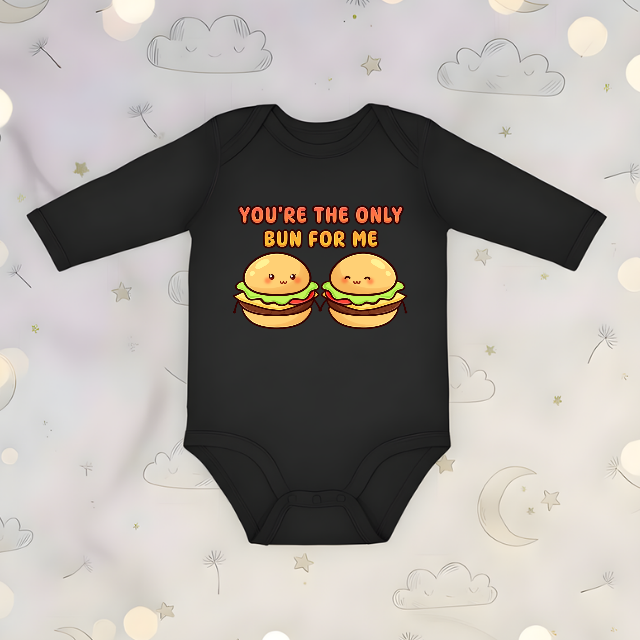 You're the Only Bun for Me Burger Couple Long Sleeve Onesie