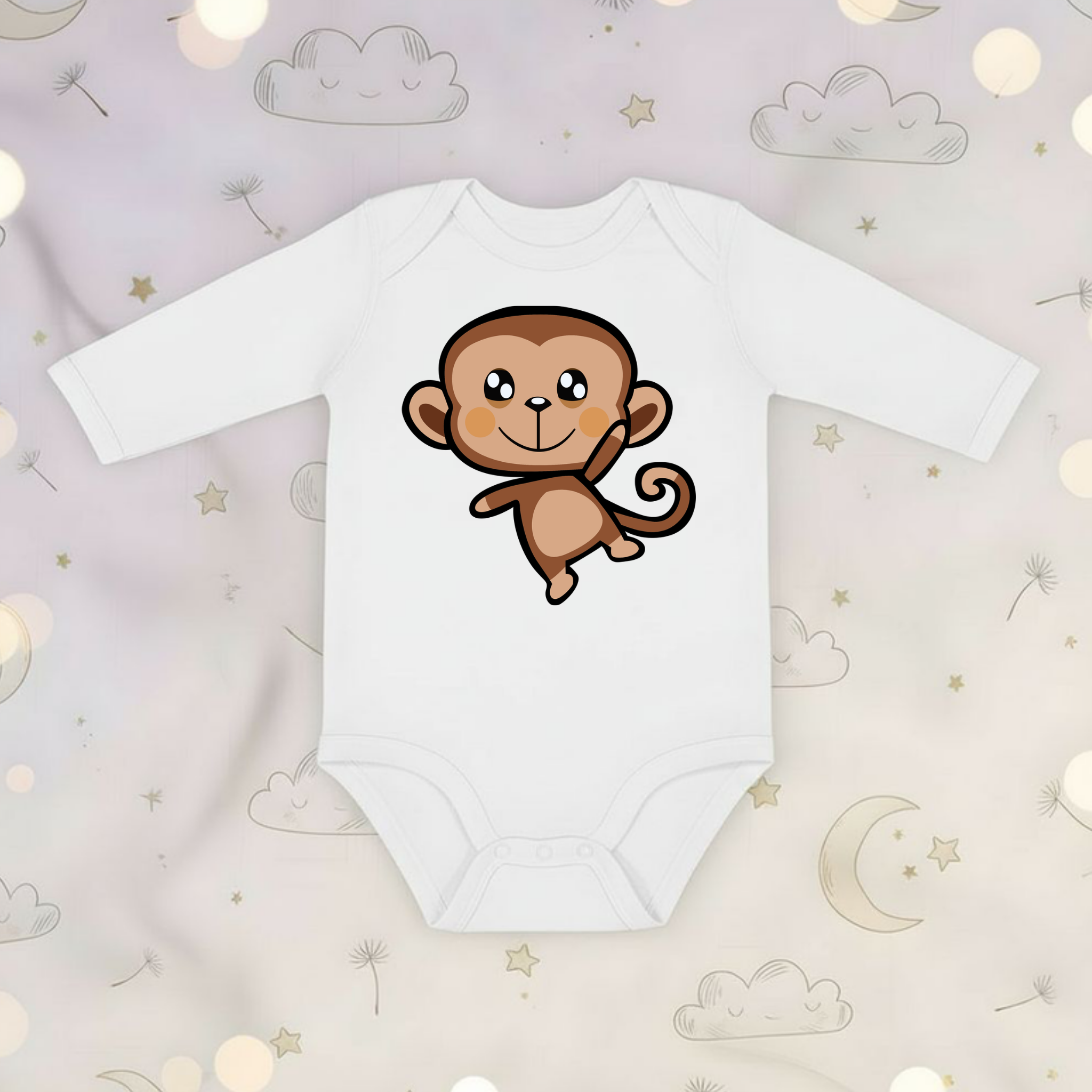 Dancing Monkey Long Sleeve Onesie