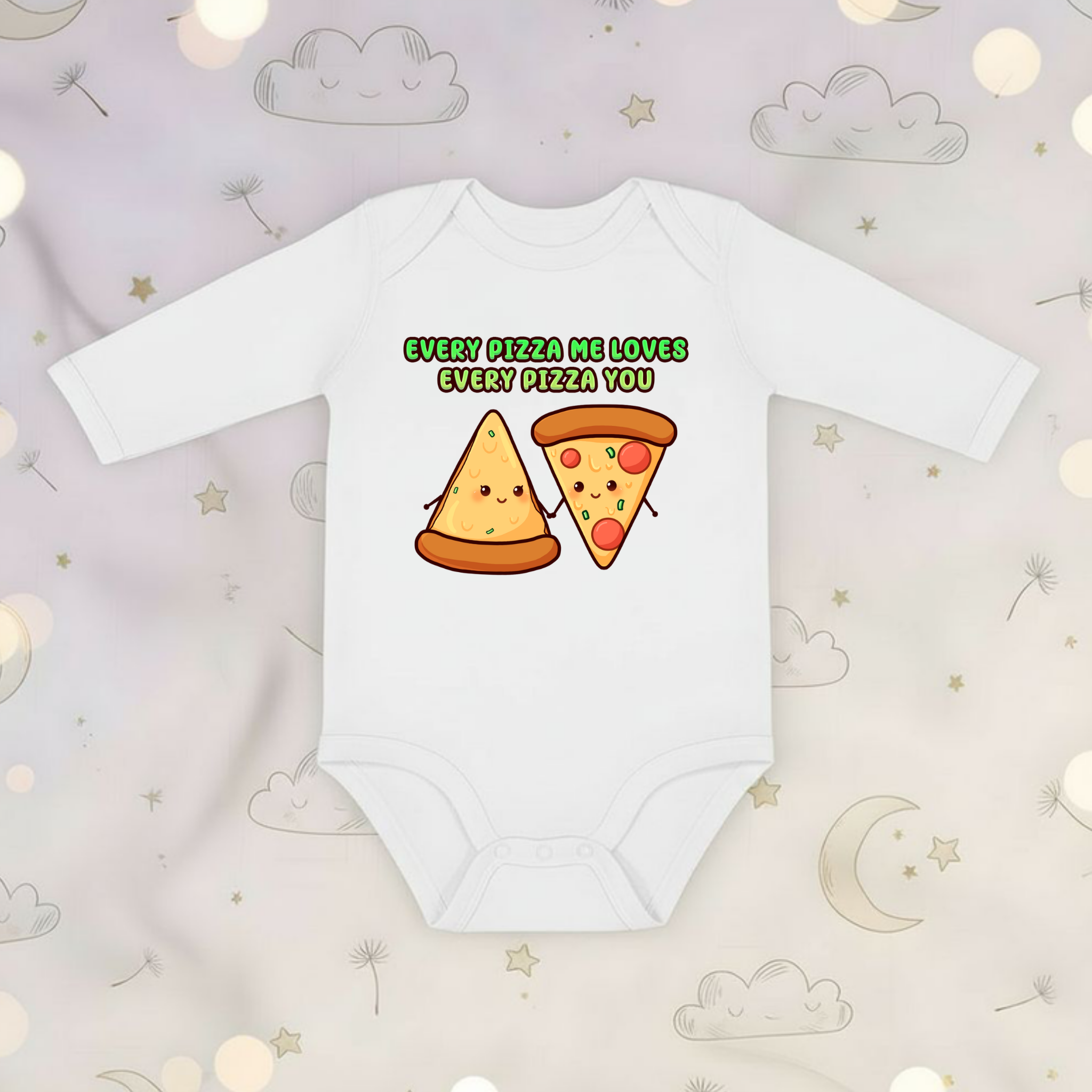 Every Pizza Me Loves Every Pizza You Pizza Couple Long Sleeve Onesie