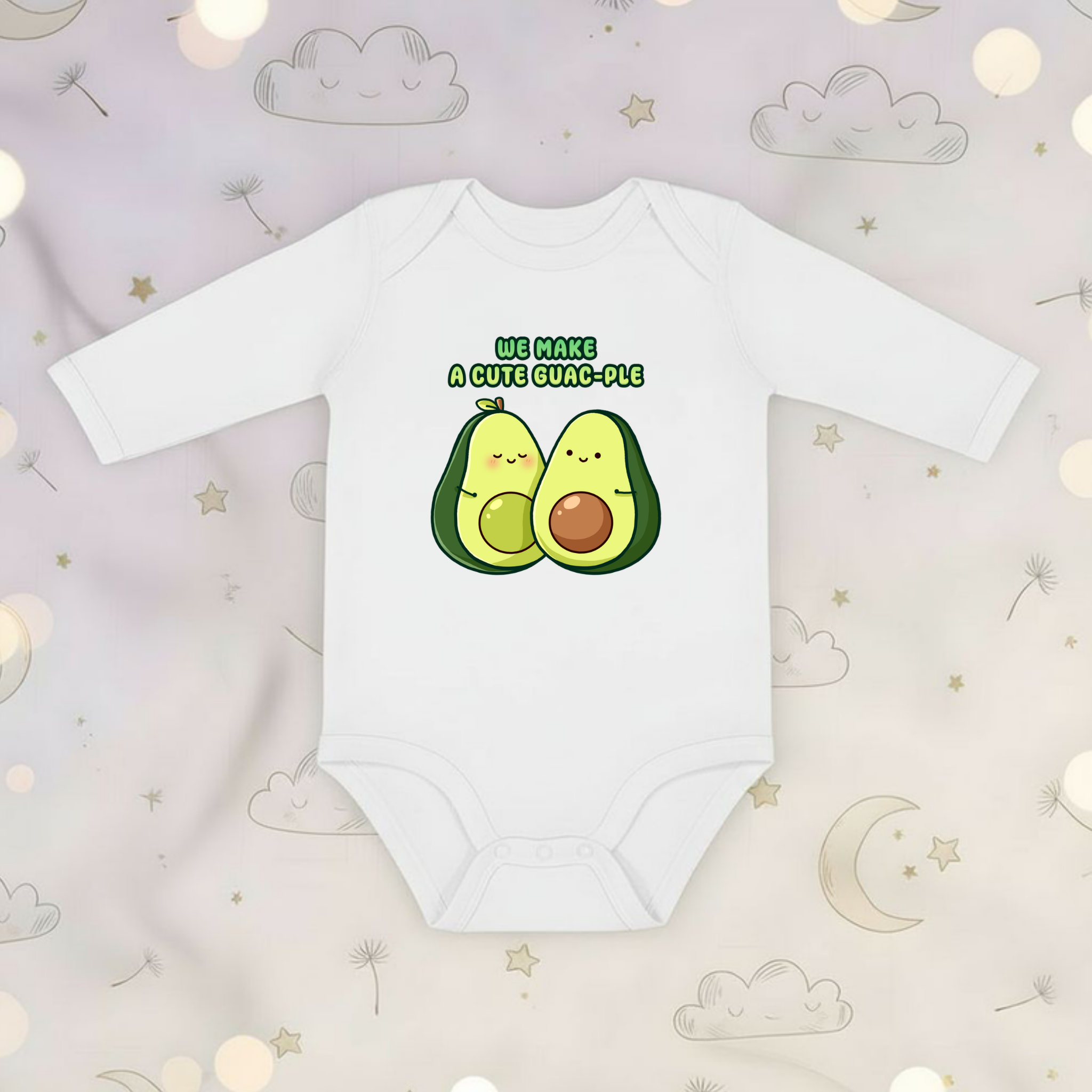 We Make a Cute Guac-ple Avocado Couple Long Sleeve Onesie