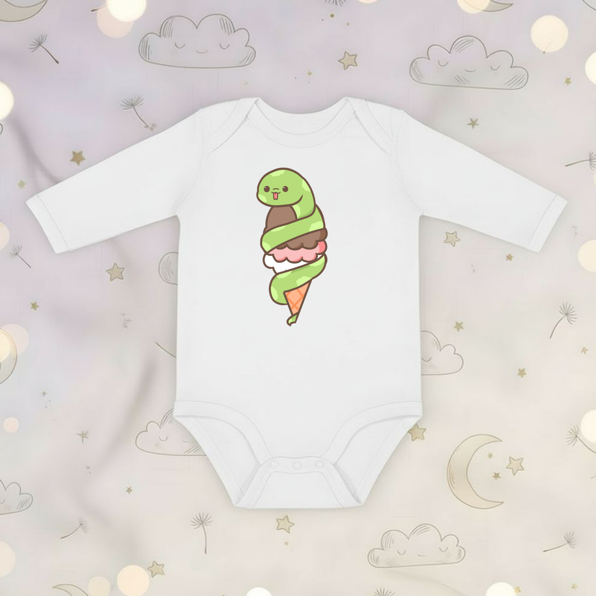 Ice Cream Snake Long Sleeve Onesie