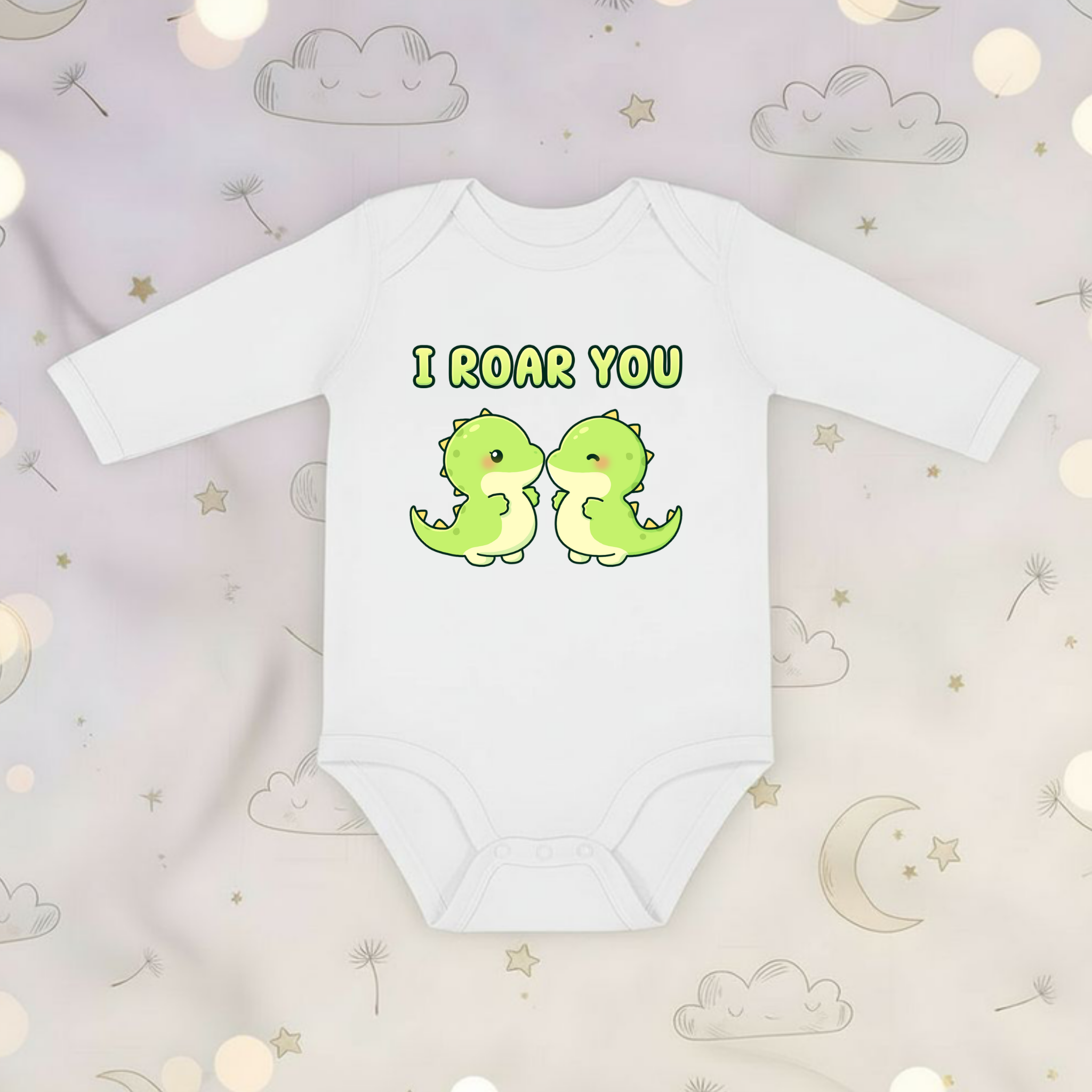 I Roar You Dinosaur Couple Long Sleeve Onesie