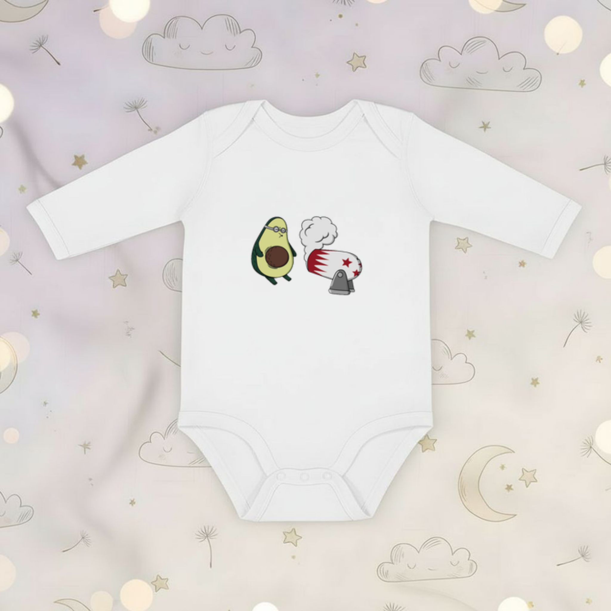 Avocado Stuntman Long Sleeve Onesie
