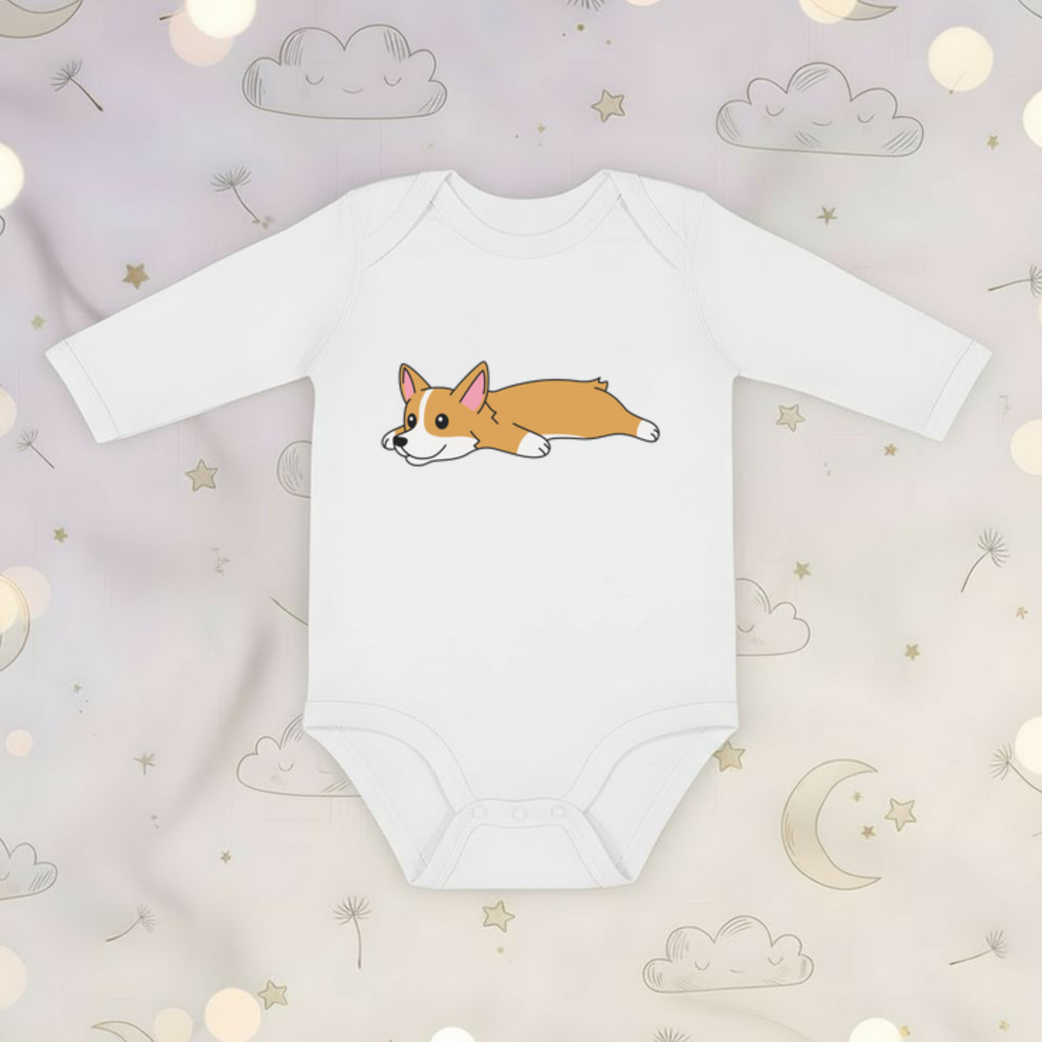 Tired Dog Long Sleeve Onesie