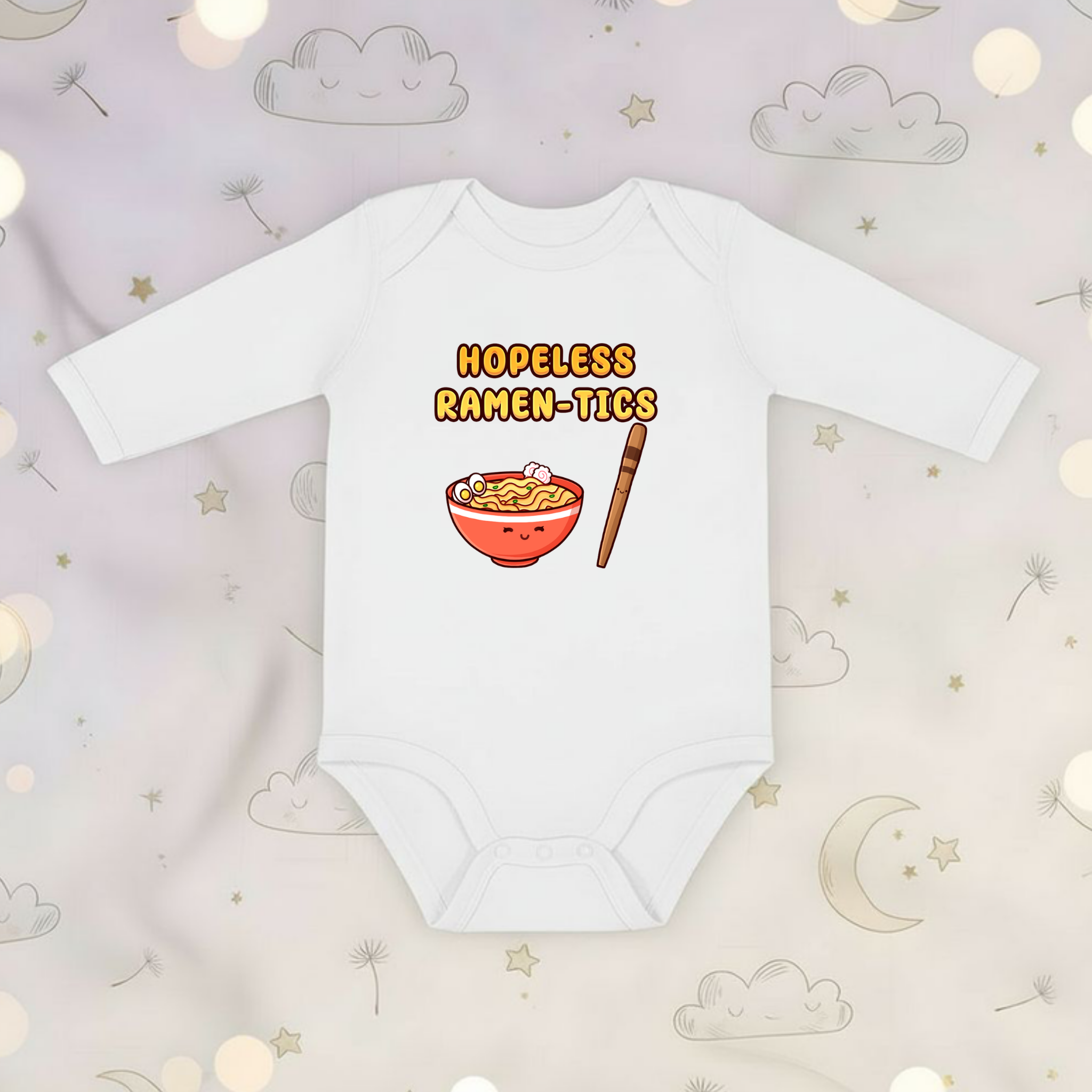 Hopeless Ramen-tics Ramen and Chopstick Couple Long Sleeve Onesie