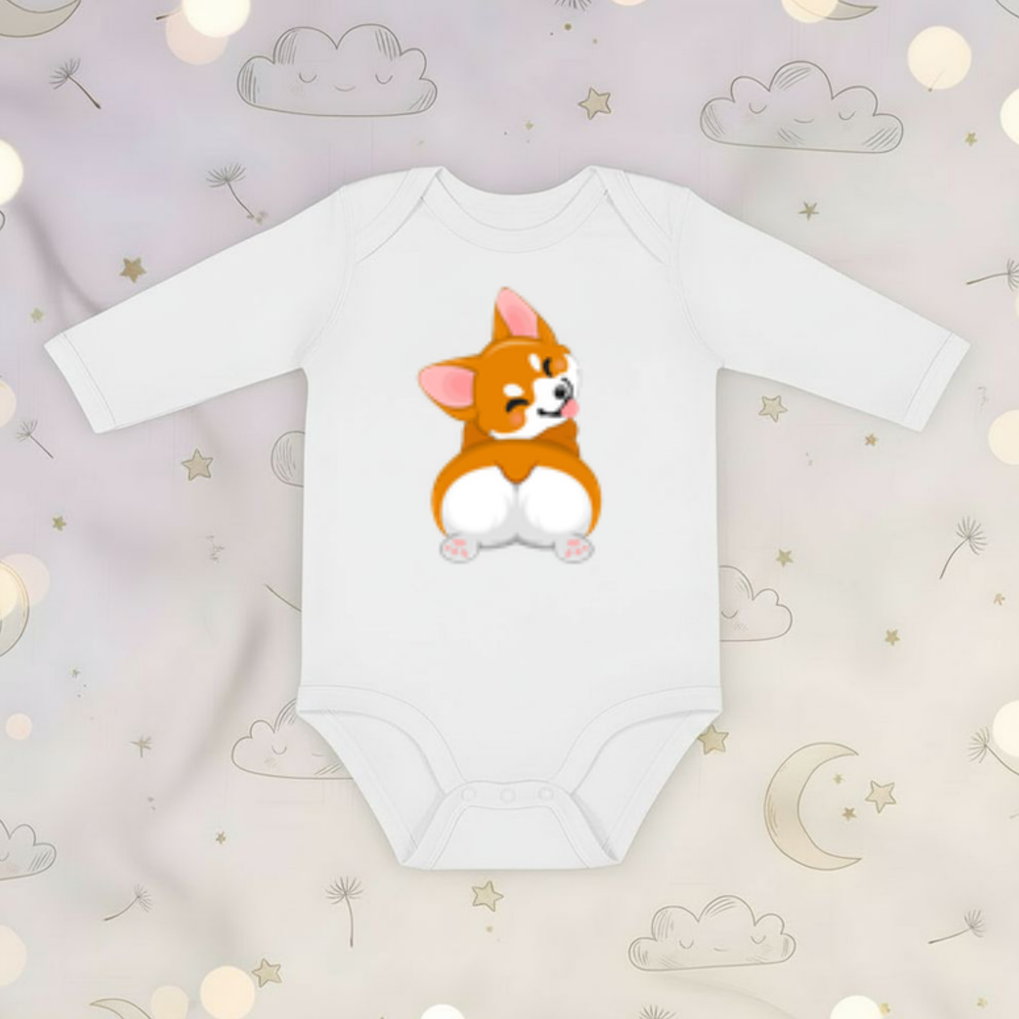 Puppy Butt Long Sleeve Onesie