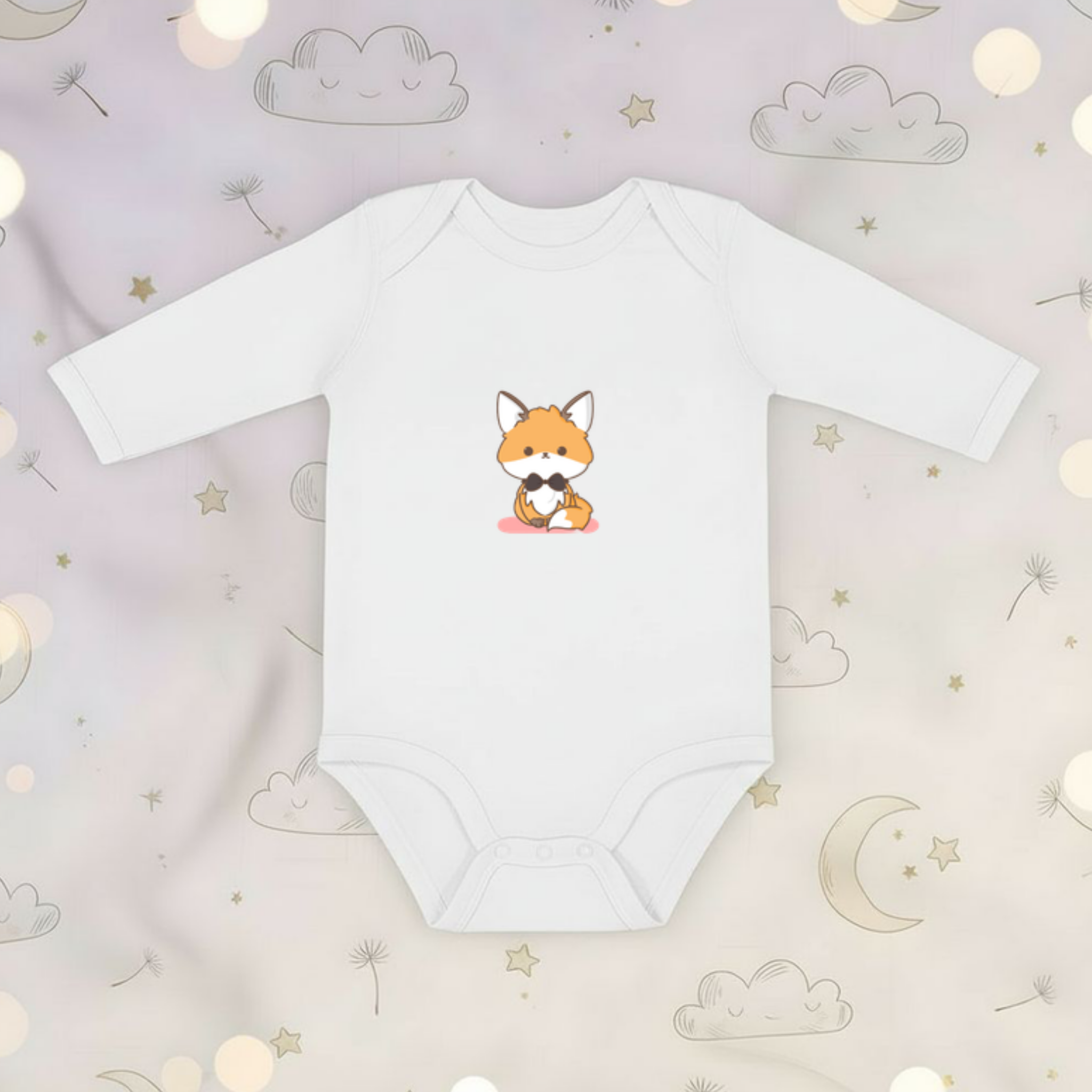 Bowtie Fox Long Sleeve Onesie