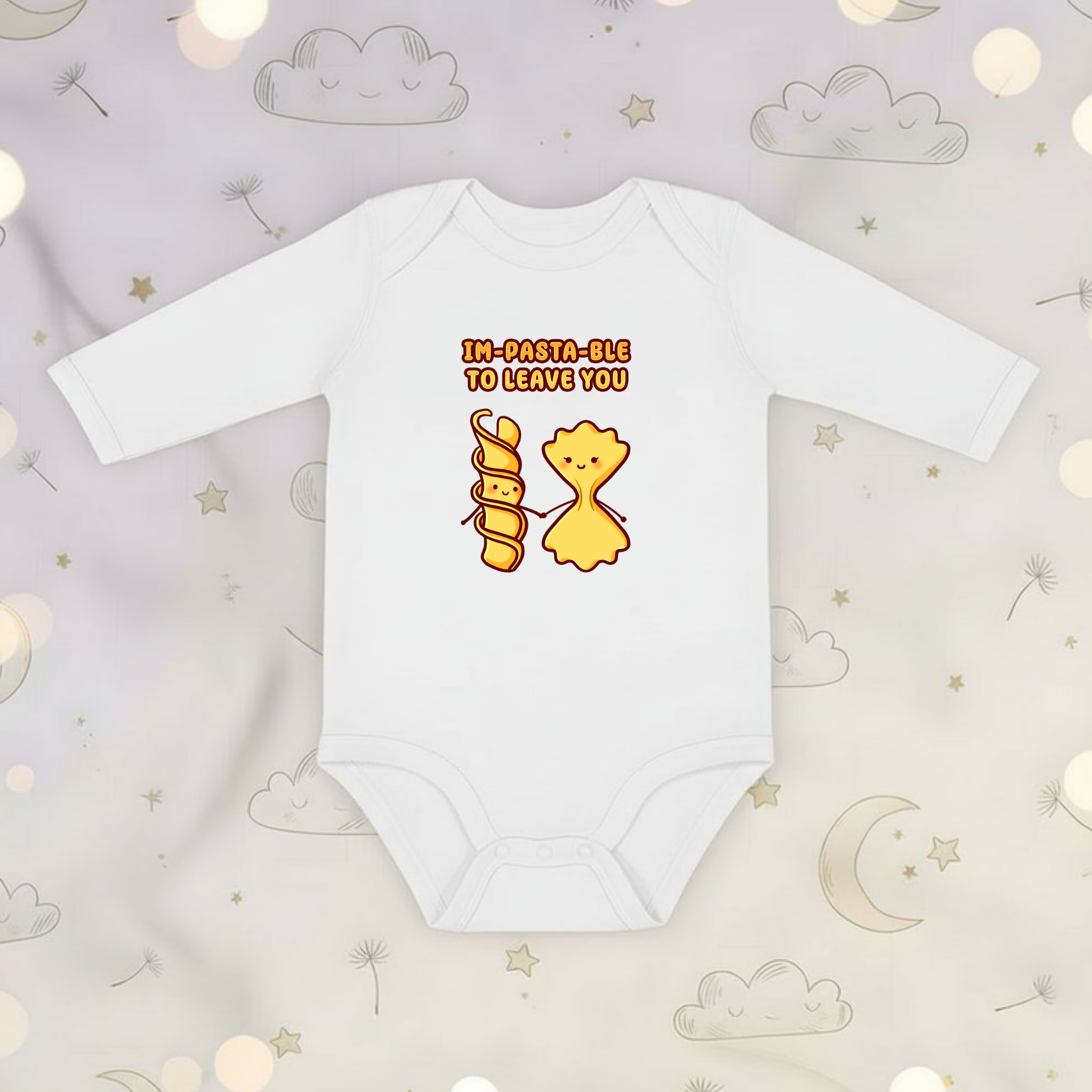 Im-Pasta-Ble to to Leave You Pasta Couple Long Sleeve Onesie