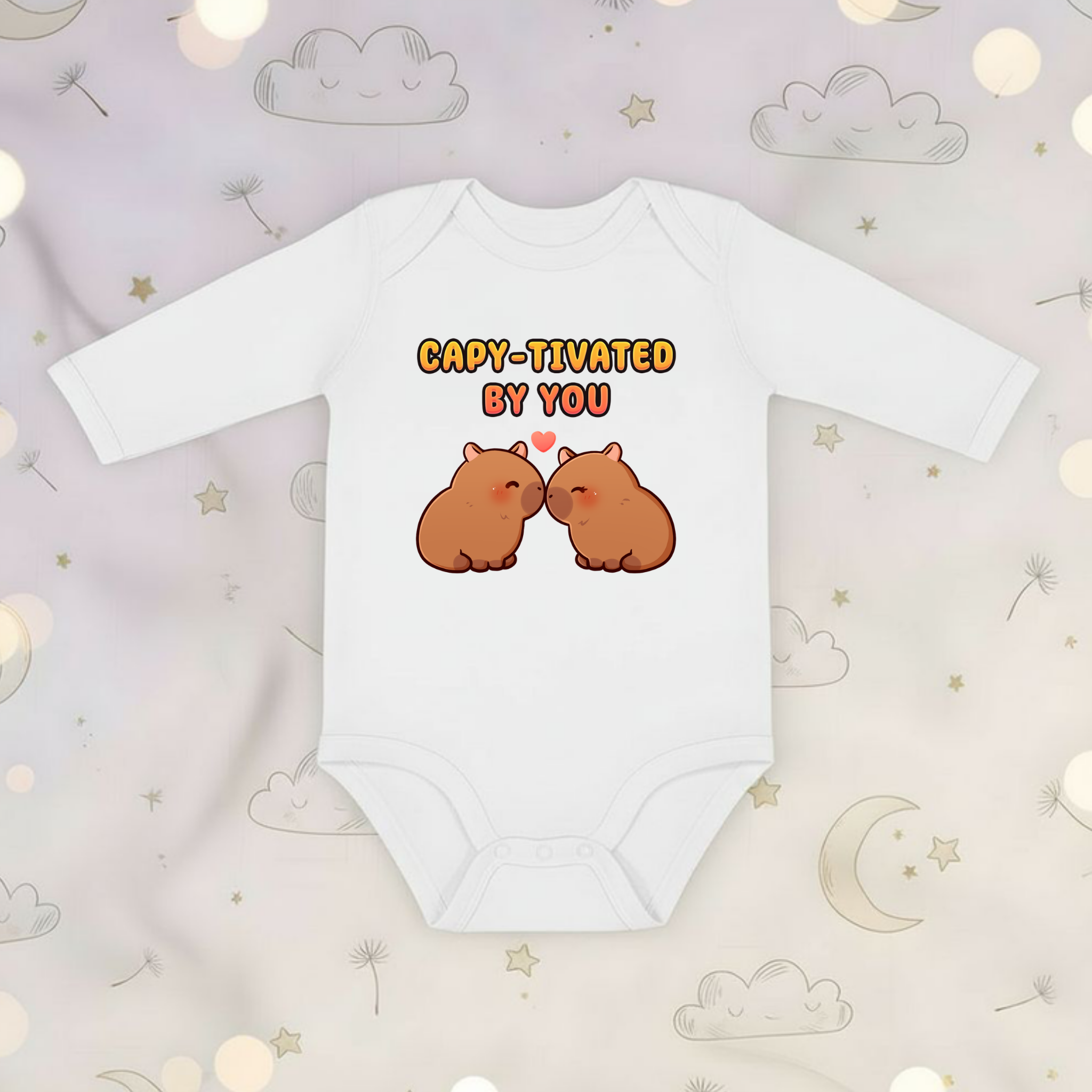 Capy-tivated by You Capybara Couple Long Sleeve Onesie