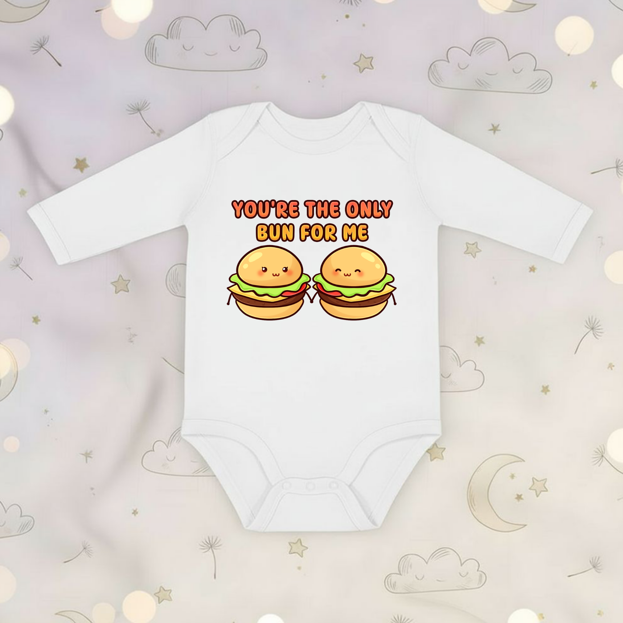 You're the Only Bun for Me Burger Couple Long Sleeve Onesie