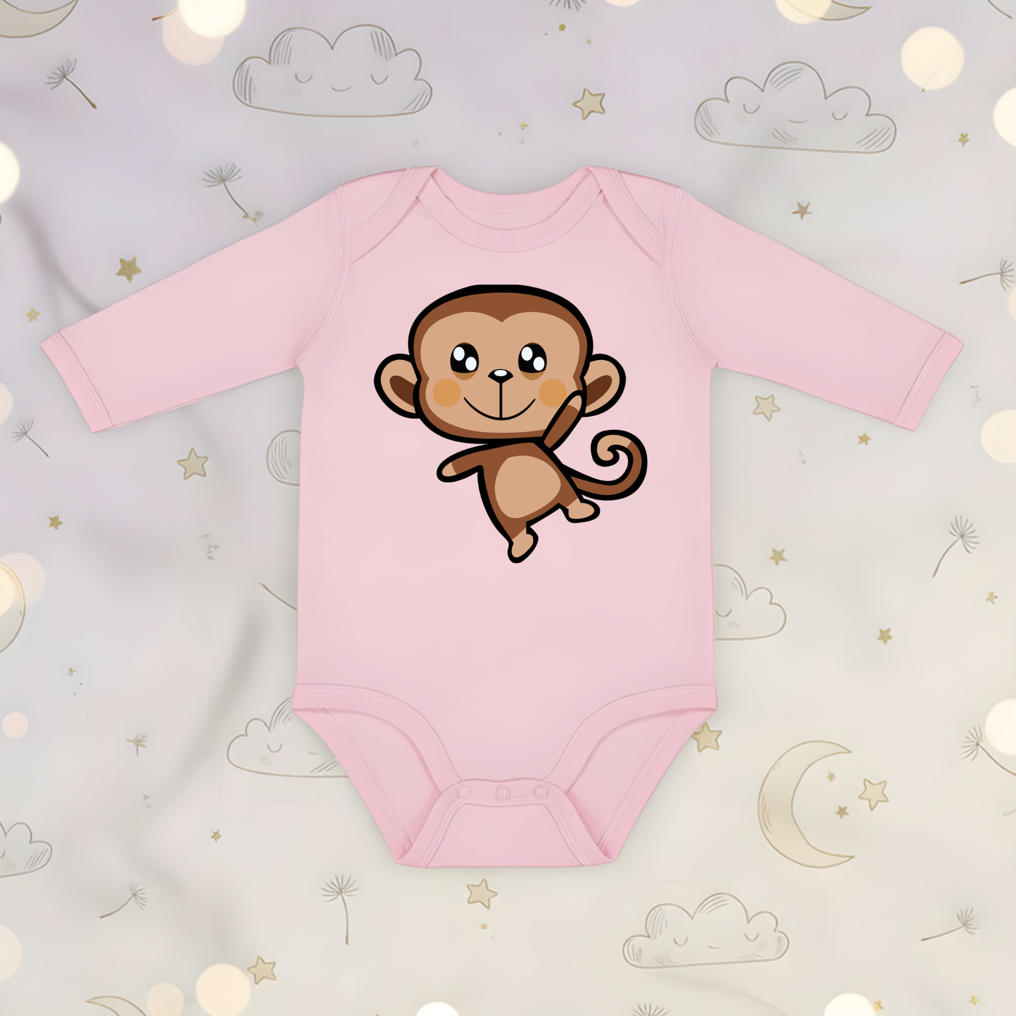 Dancing Monkey Long Sleeve Onesie