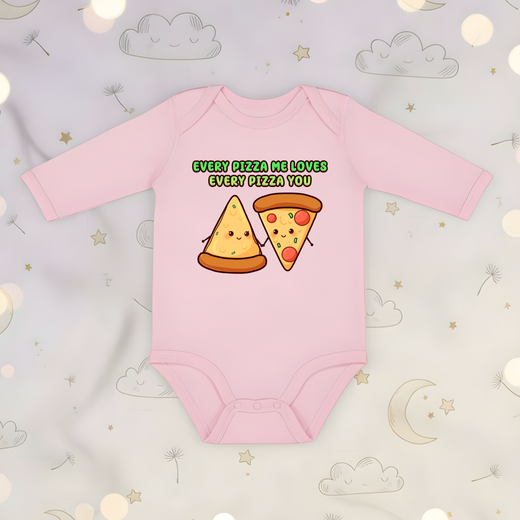 Every Pizza Me Loves Every Pizza You Pizza Couple Long Sleeve Onesie