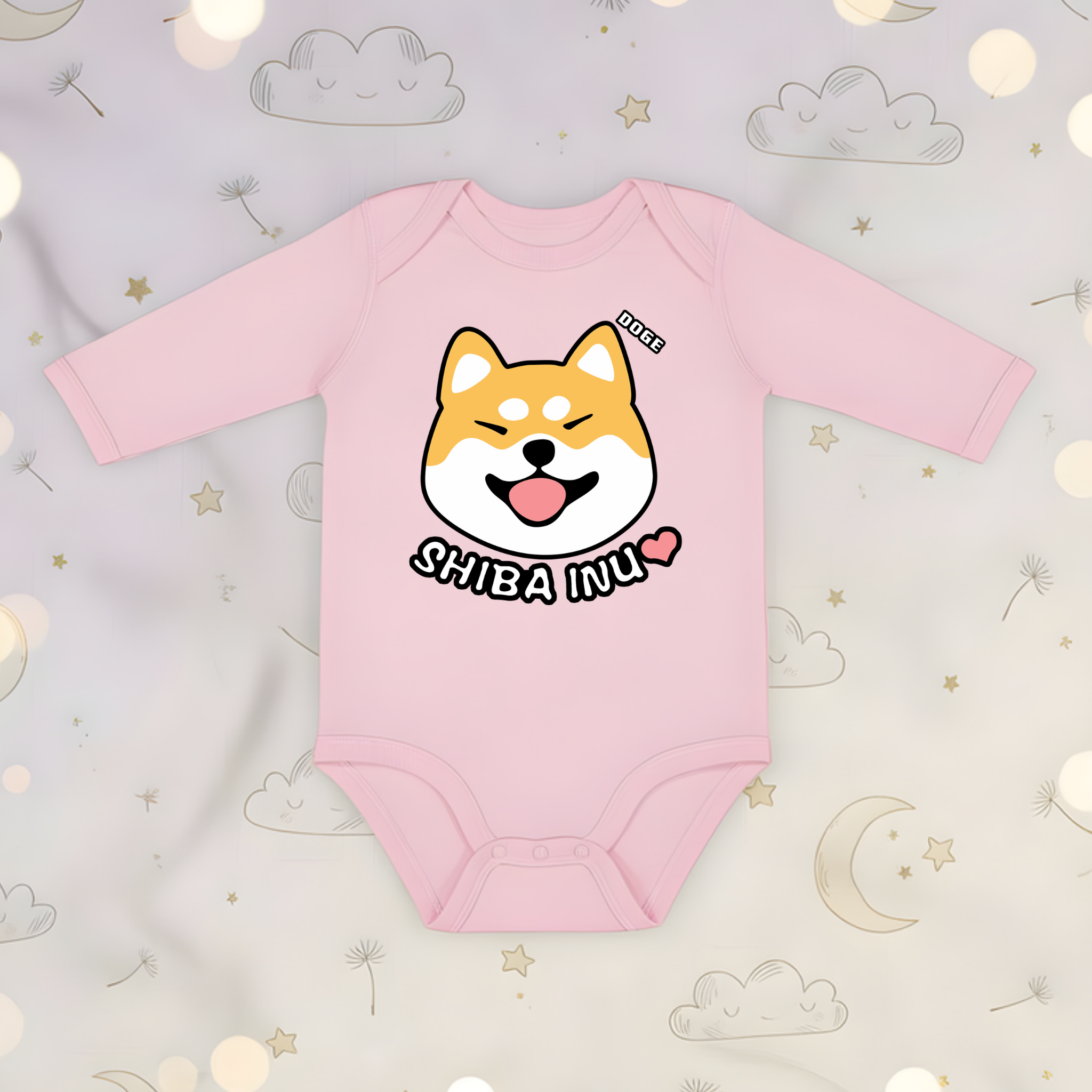 Doge Shiba Inu Face Long Sleeve Onesie